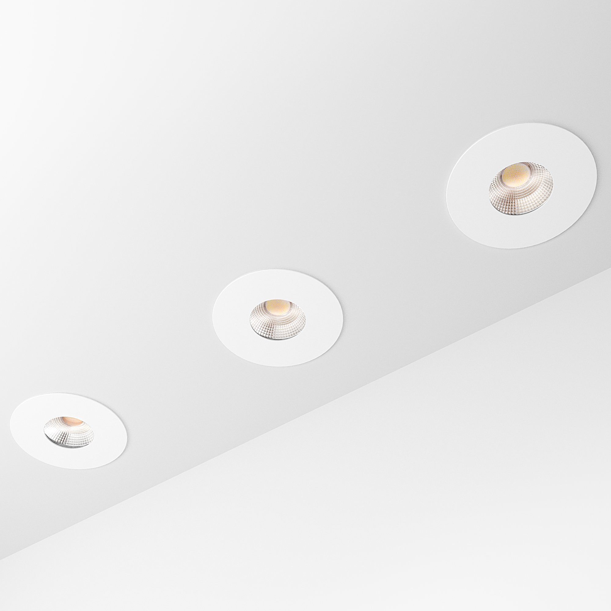 SSC-LUXon LED Außen-Deckenleuchte YOKU flacher Einbauspot IP65 schwenkbar weiss mit LED fourSTEP 230V, Neutralweiß
