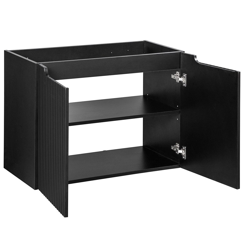 Lomadox Waschbeckenschrank NEWPORT-56-BLACK 80cm Badschrank 2-trg günstig online kaufen