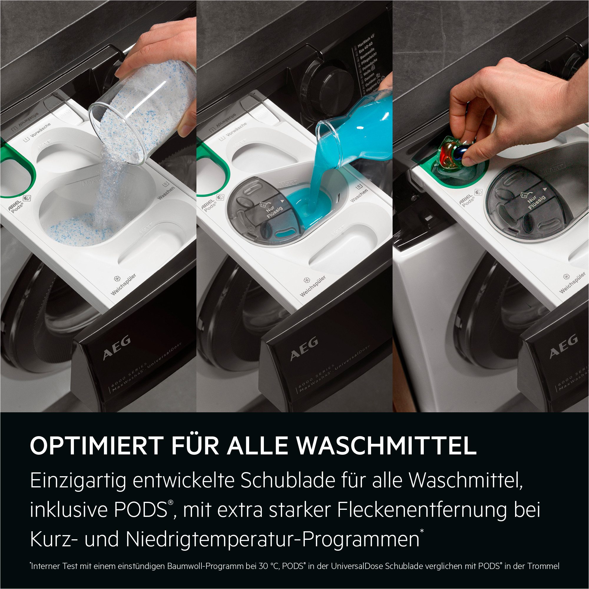 AEG Waschmaschine 7000 ProSteam® LR7EA410FL 914501653, 10 kg, 1400 U/min, UniversalDose: löst PODS®/Caps 60 % schneller auf für beste Reinigung