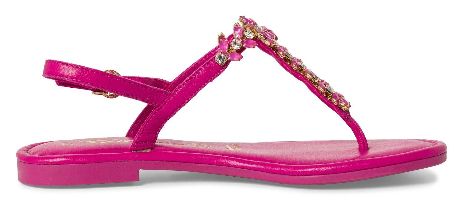 Tamaris Steinchenverzierung pink aufwendiger Sandale mit