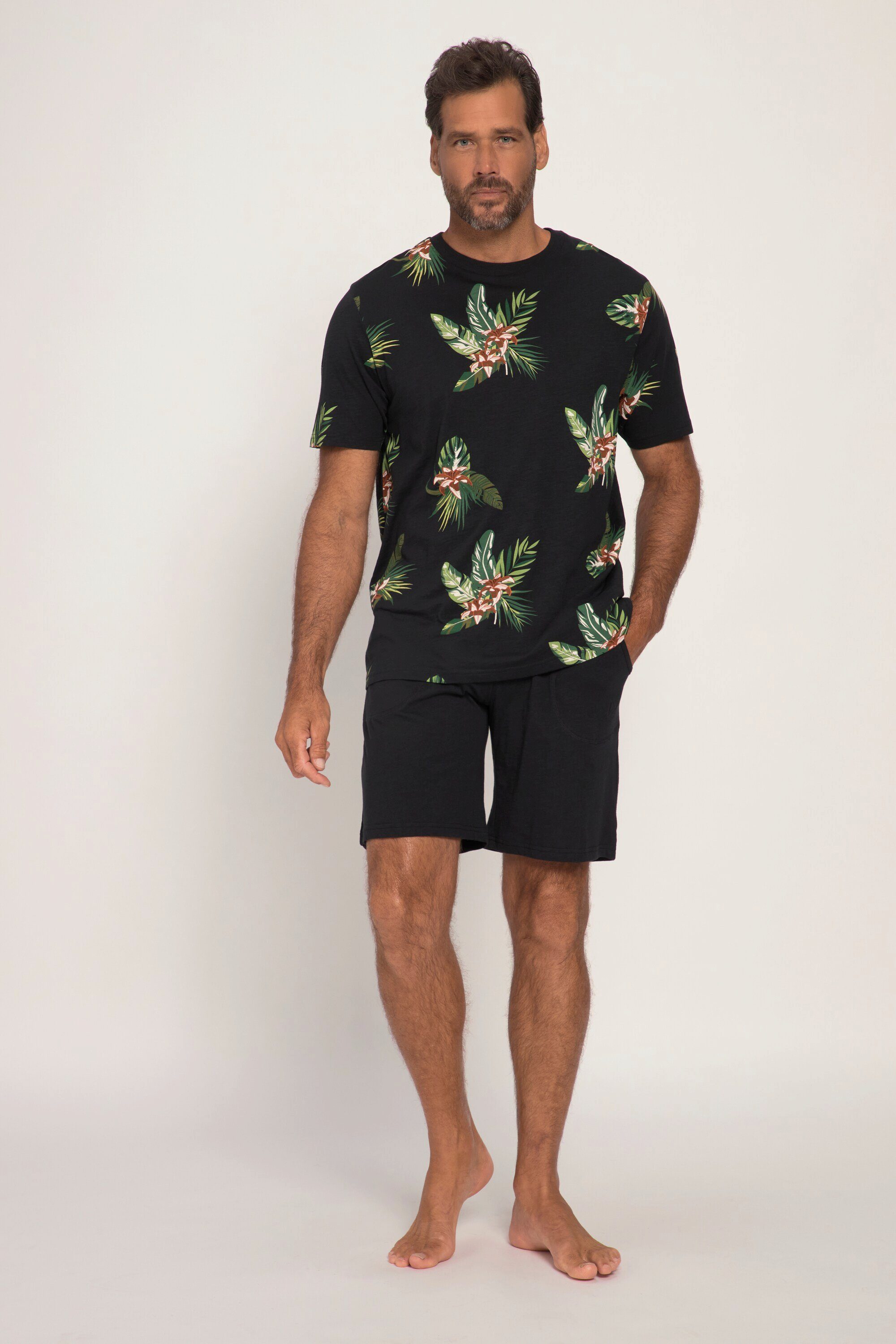 JP1880 Schlafanzug Schlafanzug kurz Shirt mit Print Shorts bis 7 XL