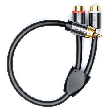 deleyCON deleyCON 0,2m Cinch Y-Adapter Kabel für Subwoofer 1xStecker zu Audio- & Video-Kabel