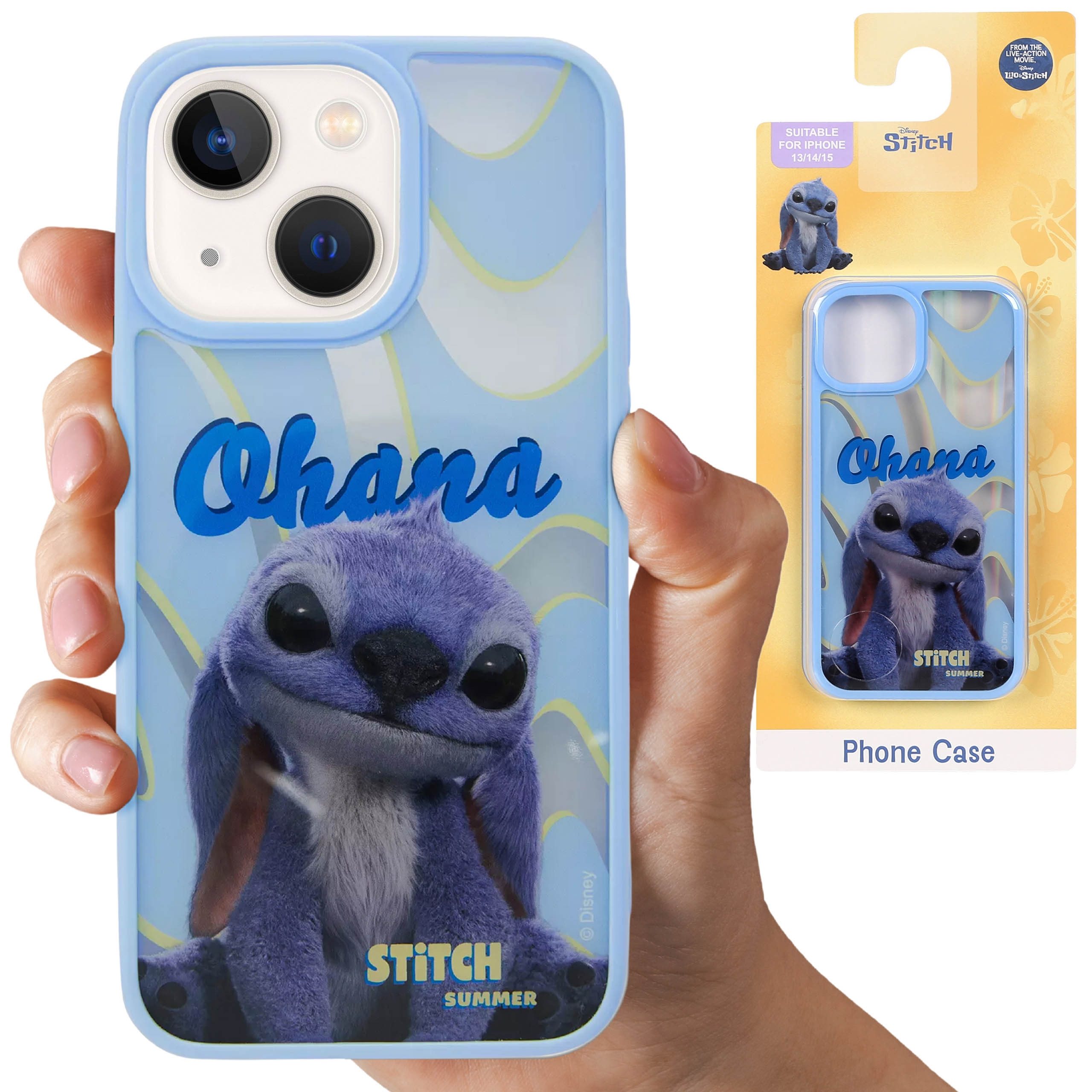 Disney Handyhülle Disney Stitch blaue Handyhülle für iPhone 13/14/15, Rückseite Case