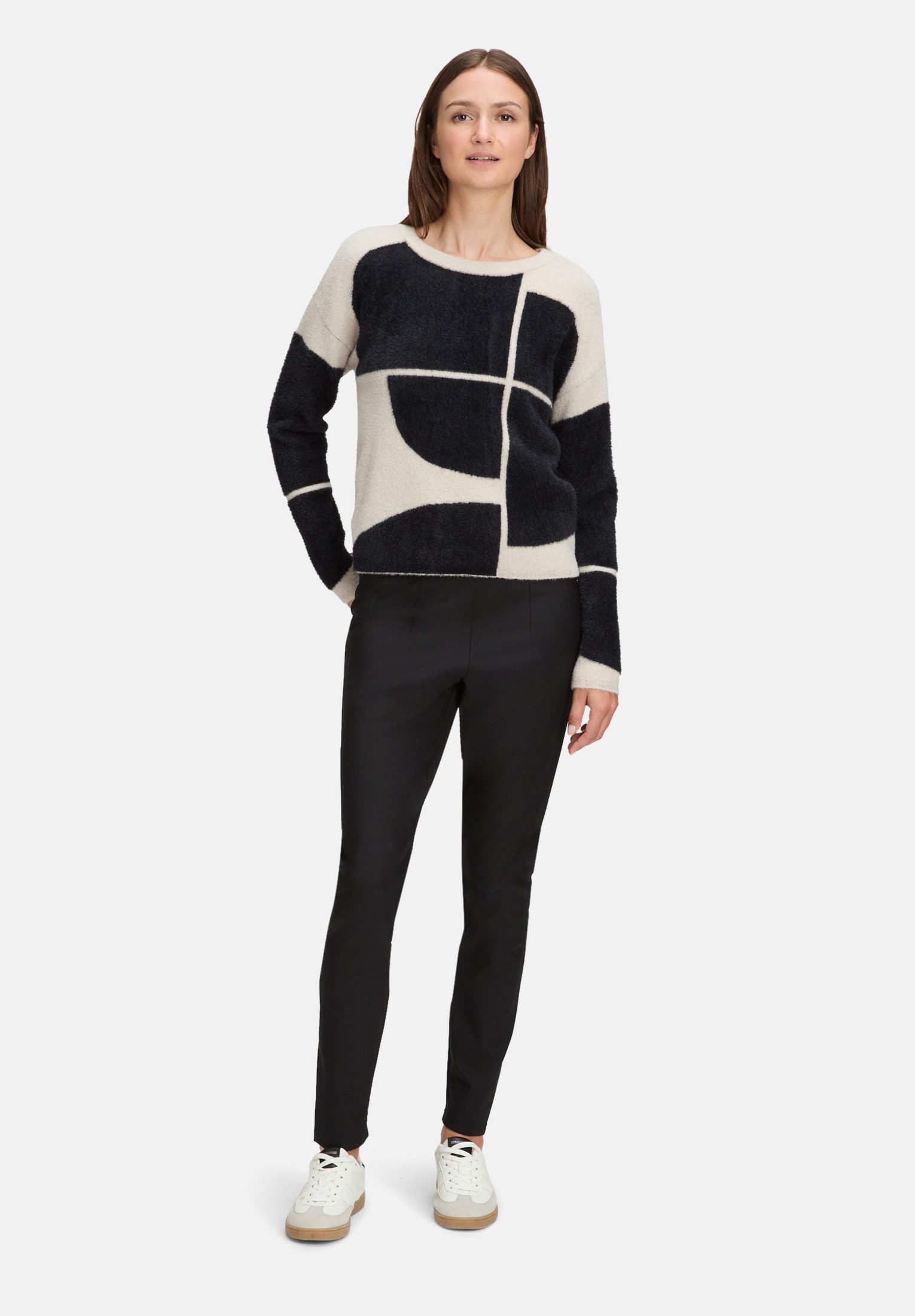 Betty&Co Strickpullover Damen mit Jacquard (1-tlg)
