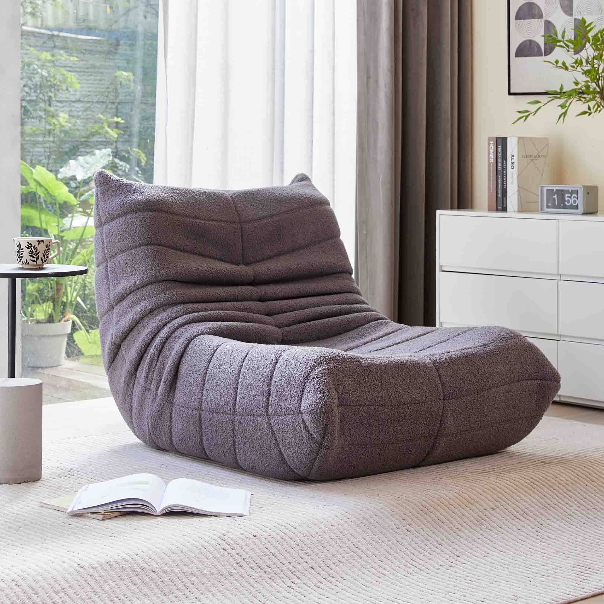 MODFU Sitzsack Sofa,Einzelsofa,Wohnzimmer Sofa (Teddyfleece+Schaumstoff mit hoher Dichte, 1 St., Interne rahmenlose Struktur), Produkt als komprimierte Verpackung