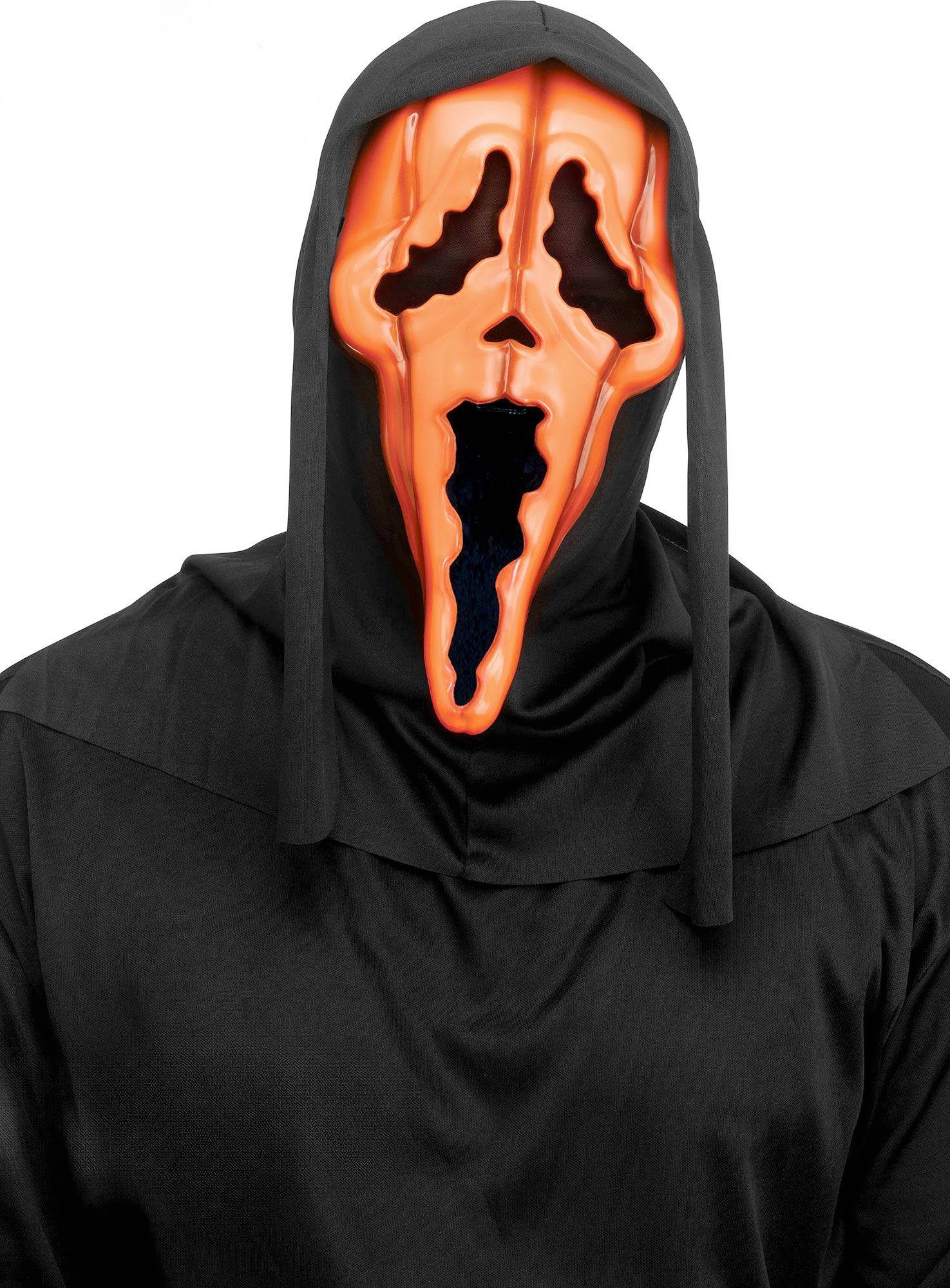 Fun World Verkleidungsmaske Scream - Ghostface Kürbismaske - Halloween Maske, Die ikonische Scream Maske im Kürbis-Look
