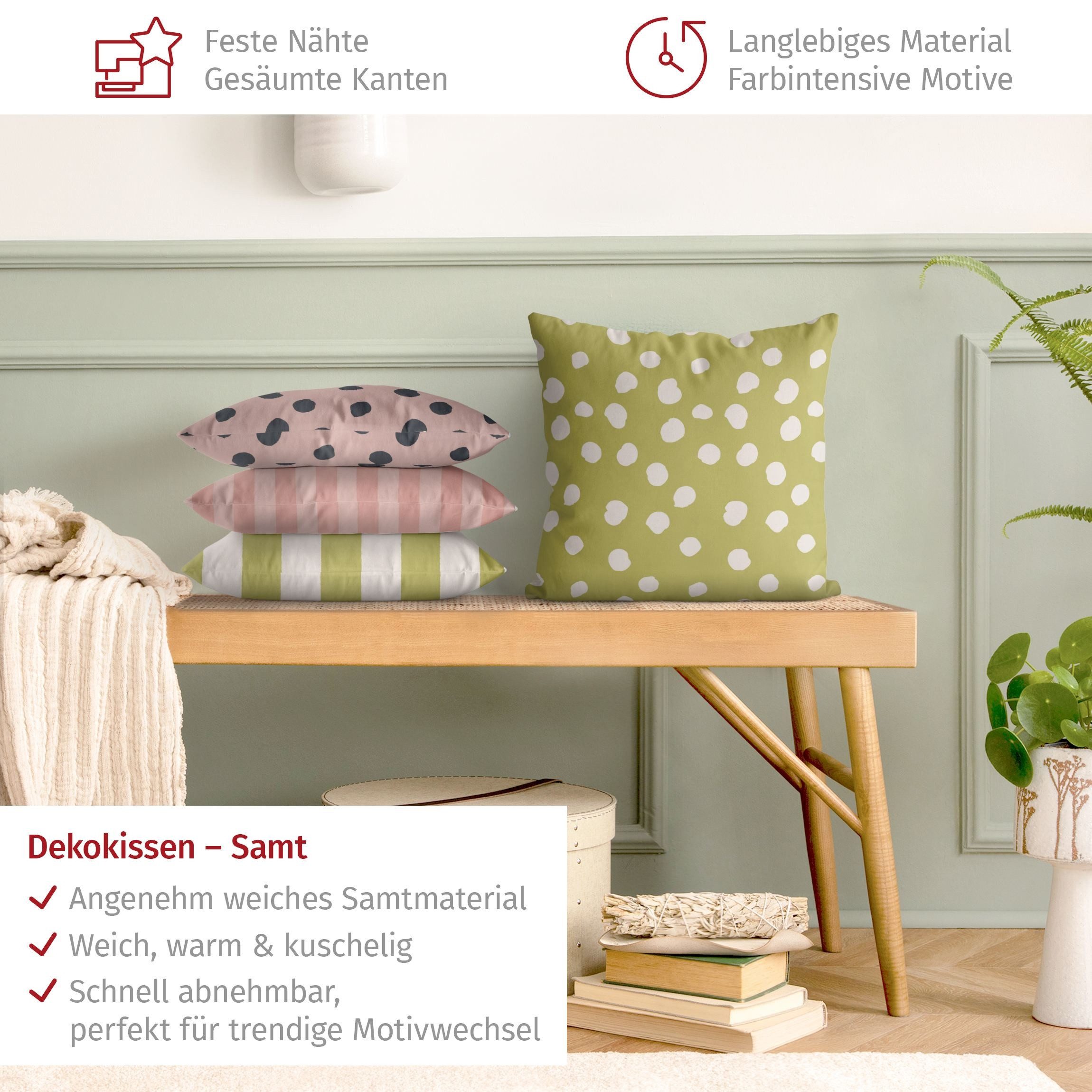 Bilderdepot24 Dekokissen 4-teilig draußen Kissenhülle/ Garten/ Outdoorkissen Kissenhülle bunt M, Bezug mit / ohne Füllung Zierkissen Outdoor Sofa Bett