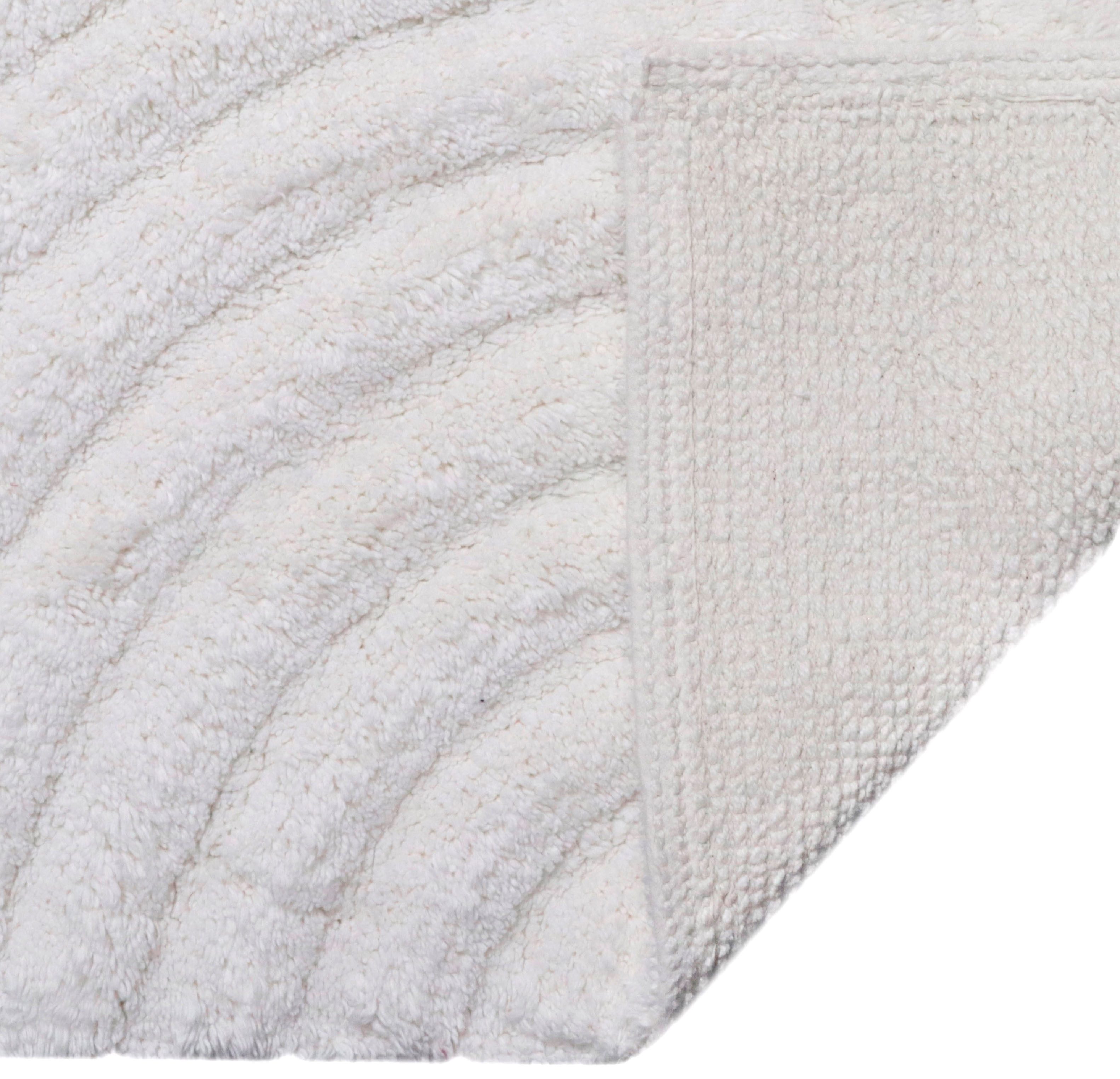 my home Badematte Juna, Badvorleger, Badezimmer Teppich, Zen, Scandi, Boho, Höhe 15 mm, rutschhemmend beschichtet, fußbodenheizungsgeeignet, Baumwolle, rechteckig, Baumwolle, Hoch-Tief-Effekt, weich