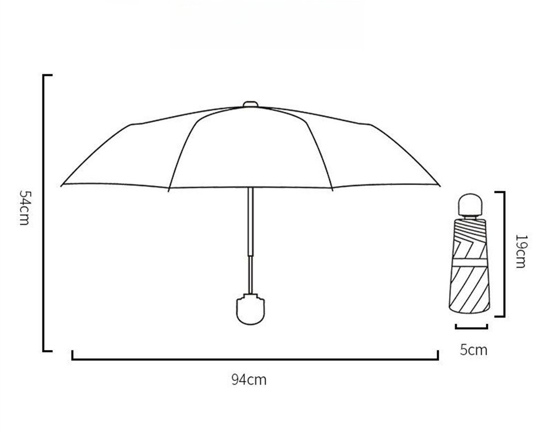 Sonnenschutz, für für und Regenschirm schützt vor Sycamore Mini Regen unterwegs manual leicht winzig UV-Schutz klein Taschenschirme Taschenregenschirm YOOdy~ damen Apricot Sonne small
