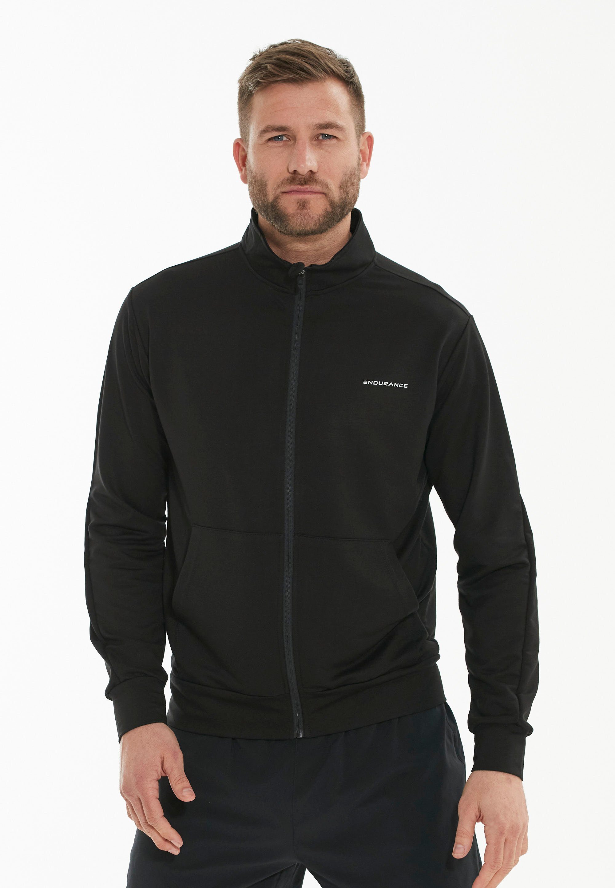 Sweatshirt praktischen schwarz ENDURANCE Loweer mit Seitentaschen