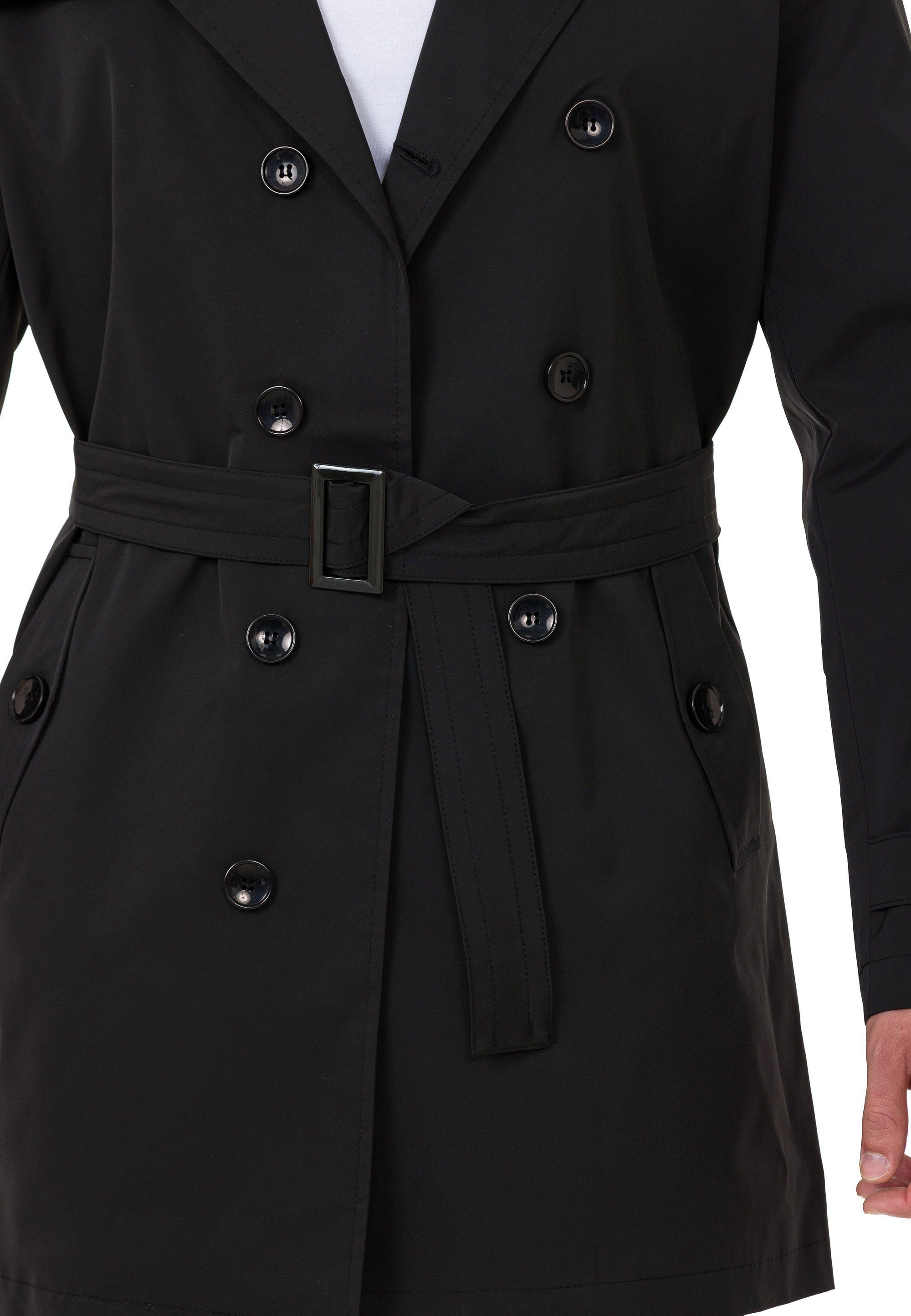 RedBridge Trenchcoat Red Bridge Herren Mantel Trenchcoat Jacke Schwarz XL – Bild 5 von 5