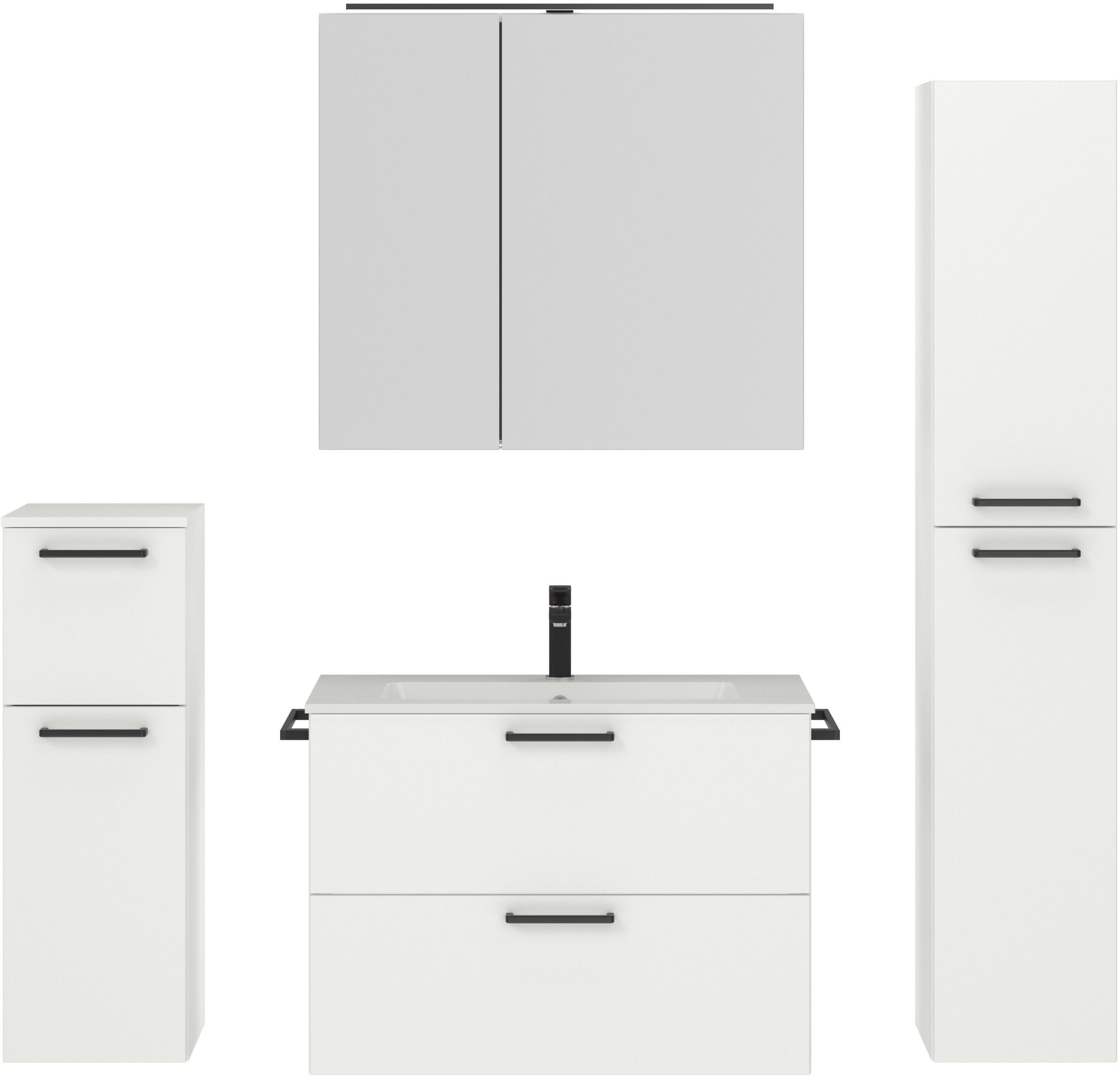 nobilia® Badmöbel-Set Tolvina, (4-St., vormontiert, mit günstig online kaufen