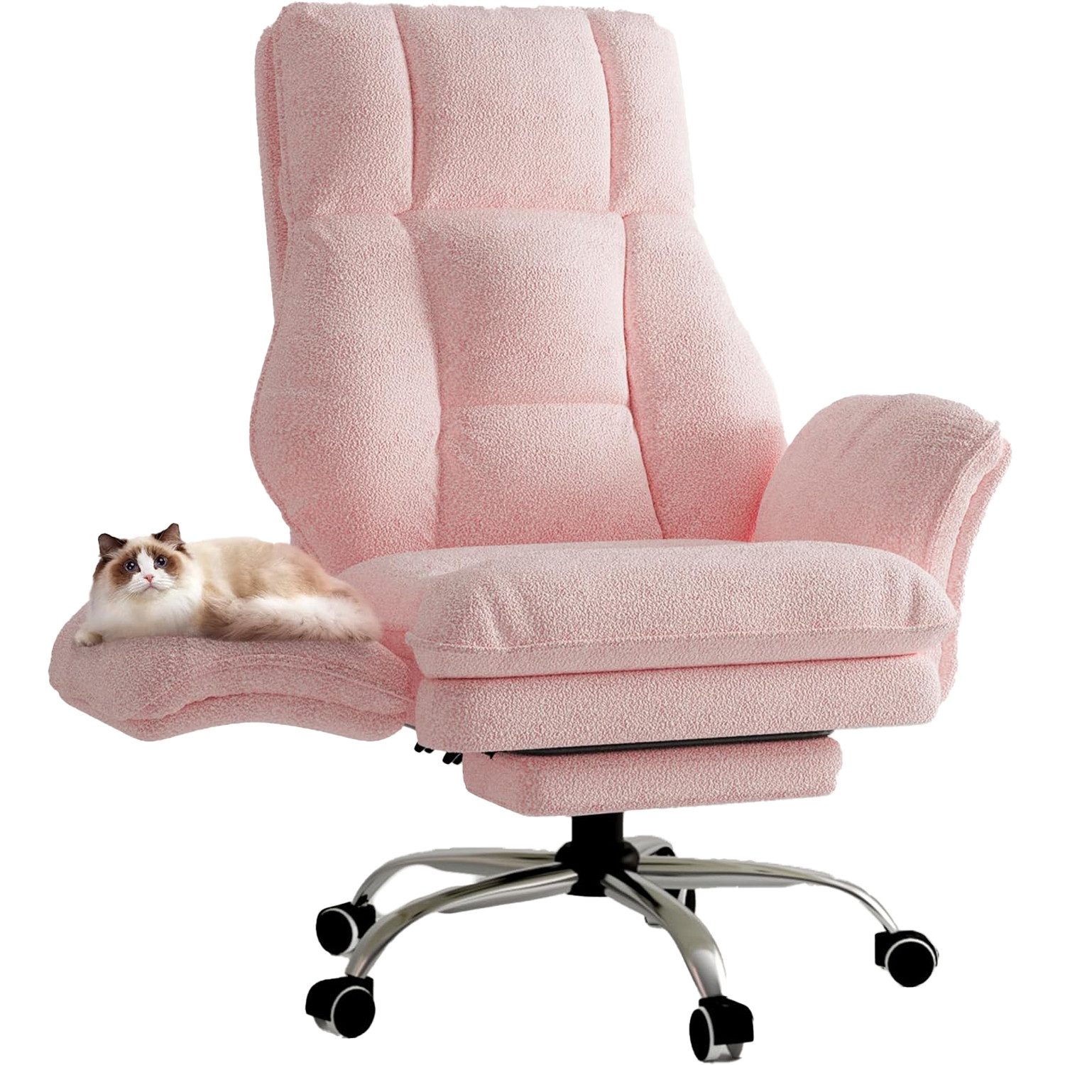 Patbrela Drehstuhl Bürostuhl Chefsessel Ergonomisch mit klappbaren Armlehnen