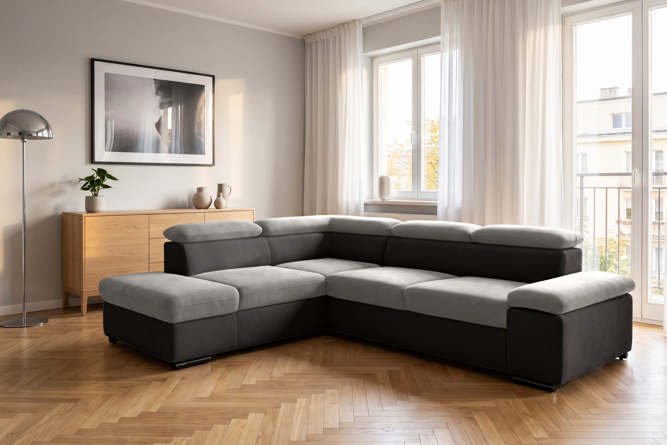 sit&more Ecksofa Valantine L-Form, B: 272 cm, Armteilverstellung, Kopfteilverstellung, optional Schlaffunktion, Komfortsofa, modern