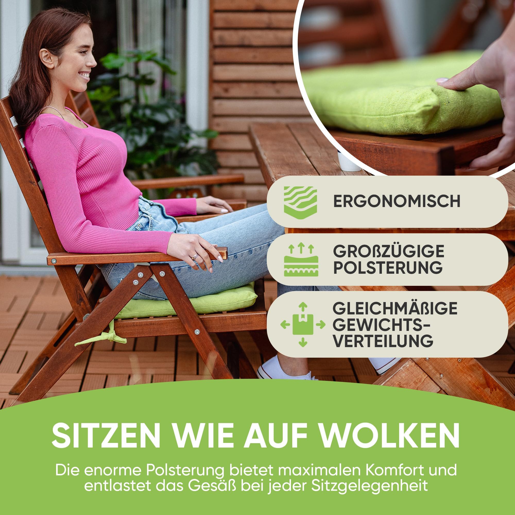 Gräfenstayn Stuhlkissen Stuhl 40×40 cm – Sitzkissen 4er‑Set Baumwolle, robu günstig online kaufen