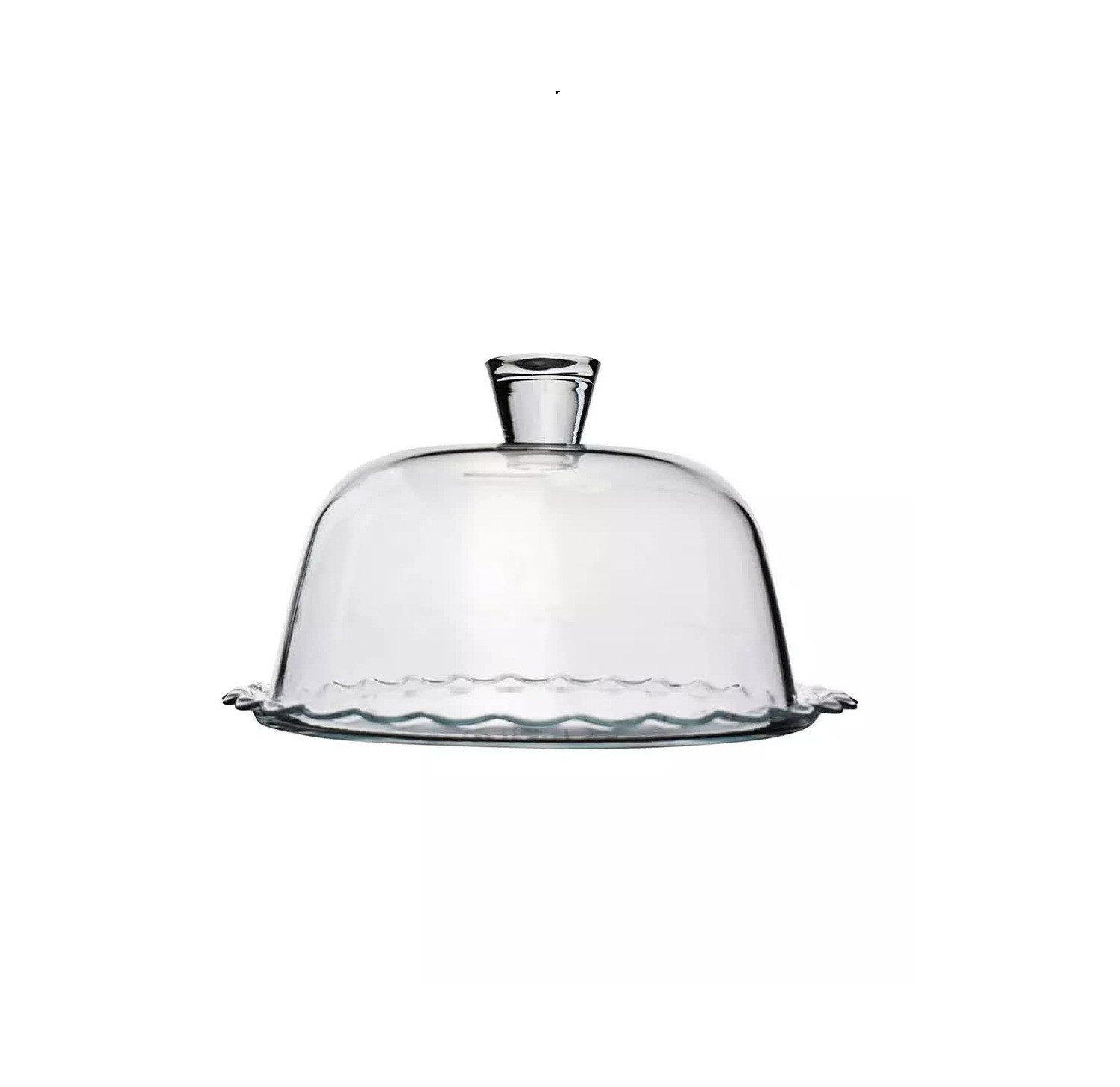 Pasabahce Servierplatte Petite Patisserie Servierplatte mit Glasglocke - 26 x 16 cm, Glas, (1-tlg)