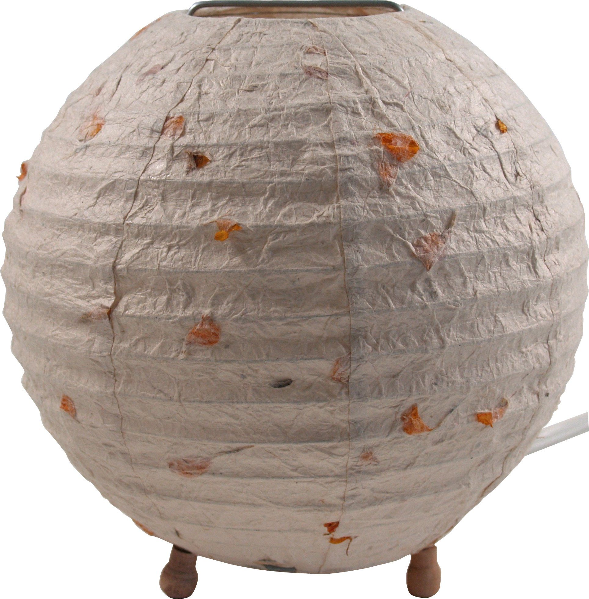 Guru-Shop Tischleuchte Coronada round Reispapier Tischlampe Flower, Leuchtm günstig online kaufen