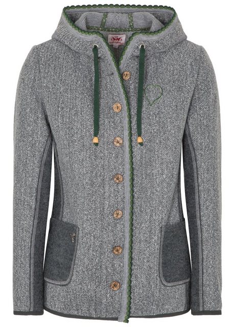 Spieth & Wensky Trachtenstrickjacke Walkjacke Wilhelmina mit Herzstickerei günstig online kaufen