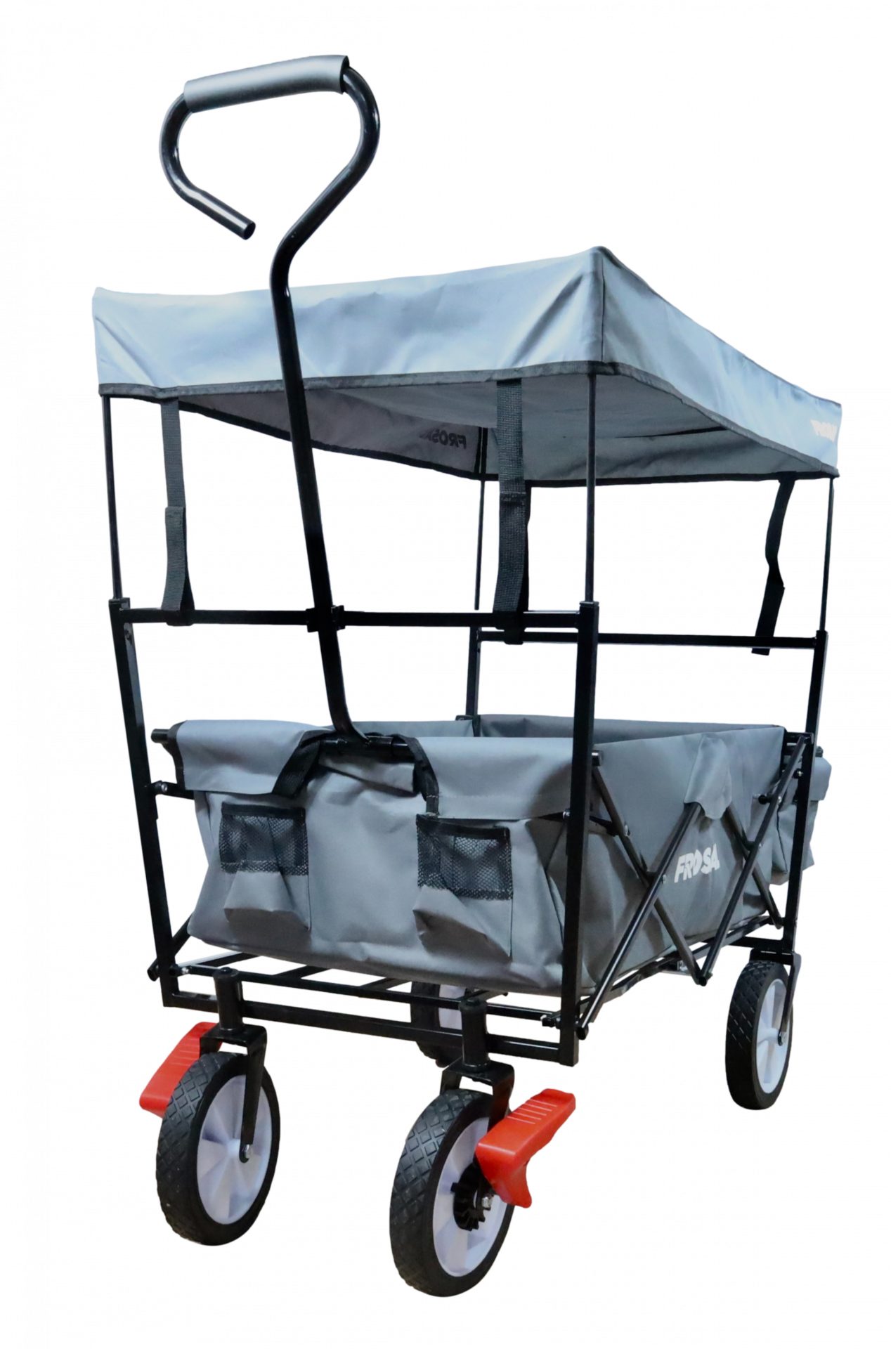 Frosal Bollerwagen Max mit Sonnendach faltbar, faltbar grau