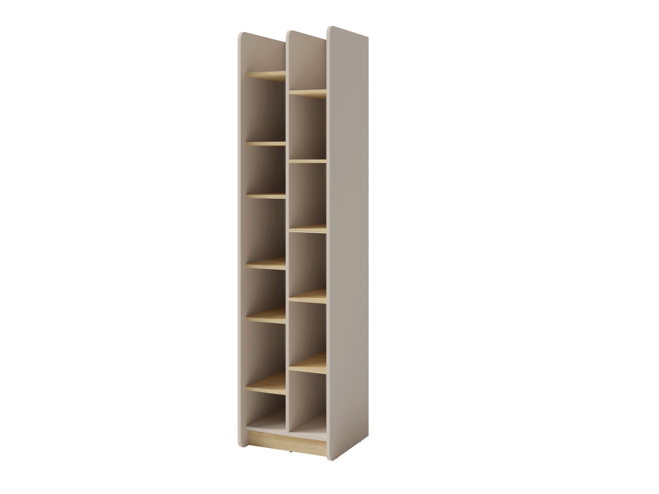 Masseno Bücherregal VETTA 195 x 55 cm Standregal Büroregal Bücherschrank Beige