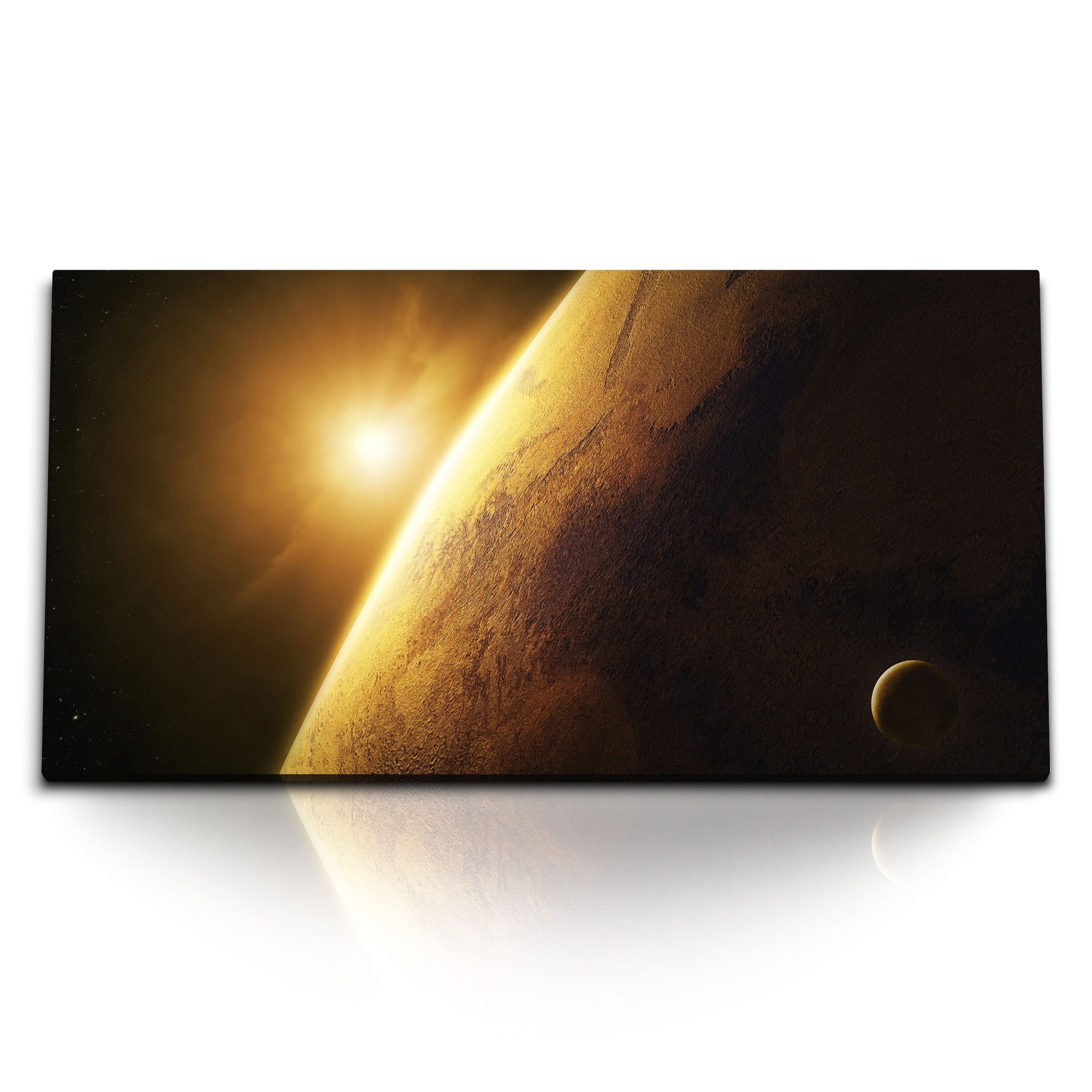 Leinwandbild Kunstdruck Bilder 120x60cm Planeten Weltall Sonne Stern Kosmos All