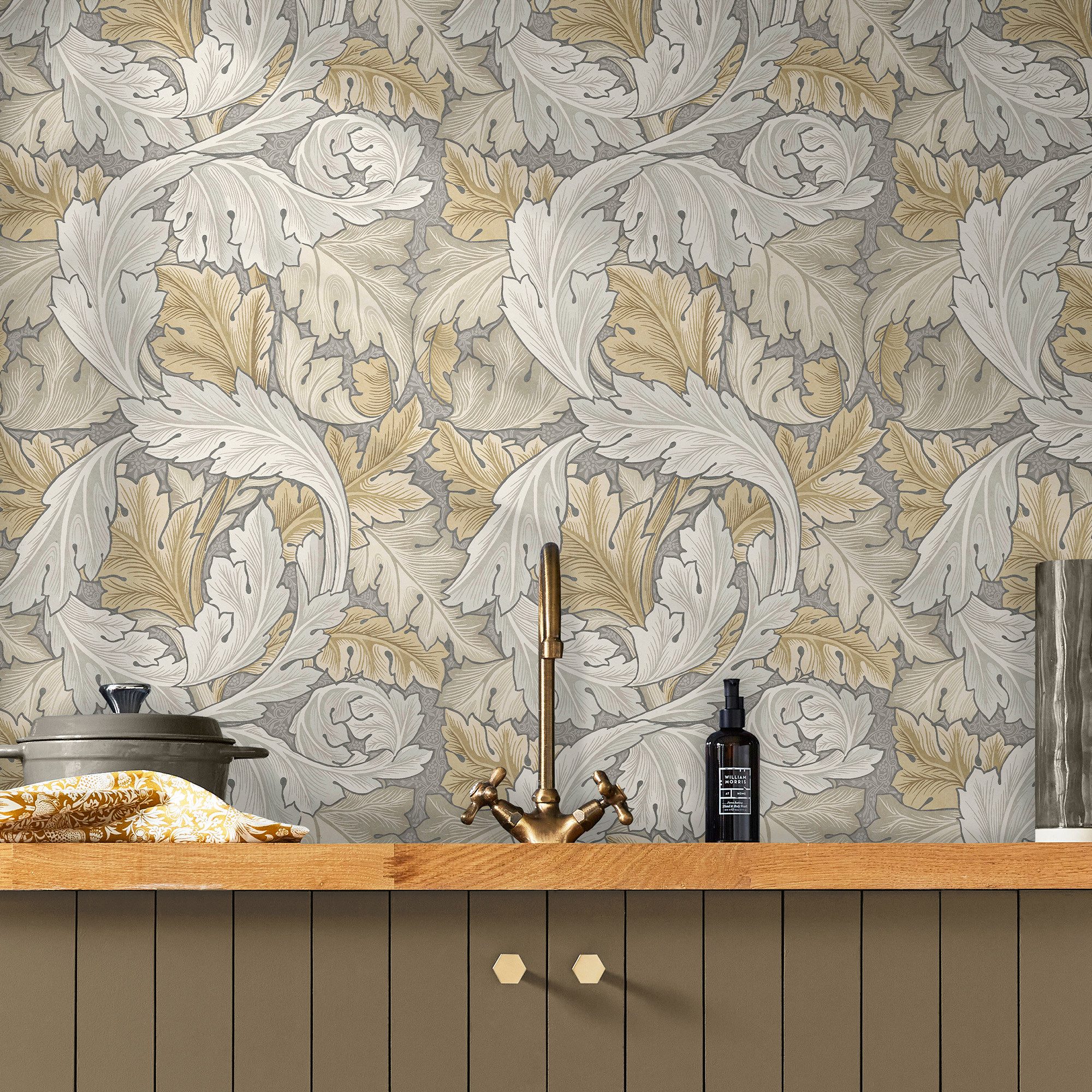 WILLIAM MORRIS AT HOME Vliestapete Acanthus, texturiert, Retro, (1 St), Design Tapeten