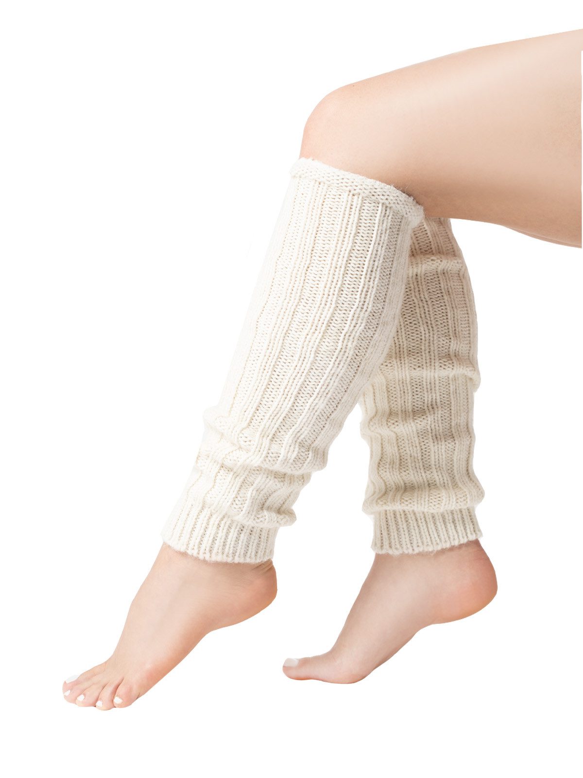 HomeOfSocks Beinstulpen Alpaka Stulpen Damen aus Wolle Grobstrick Leg Warmer Hoher Tragekomfort dank Gummibund Höhe verstellbar