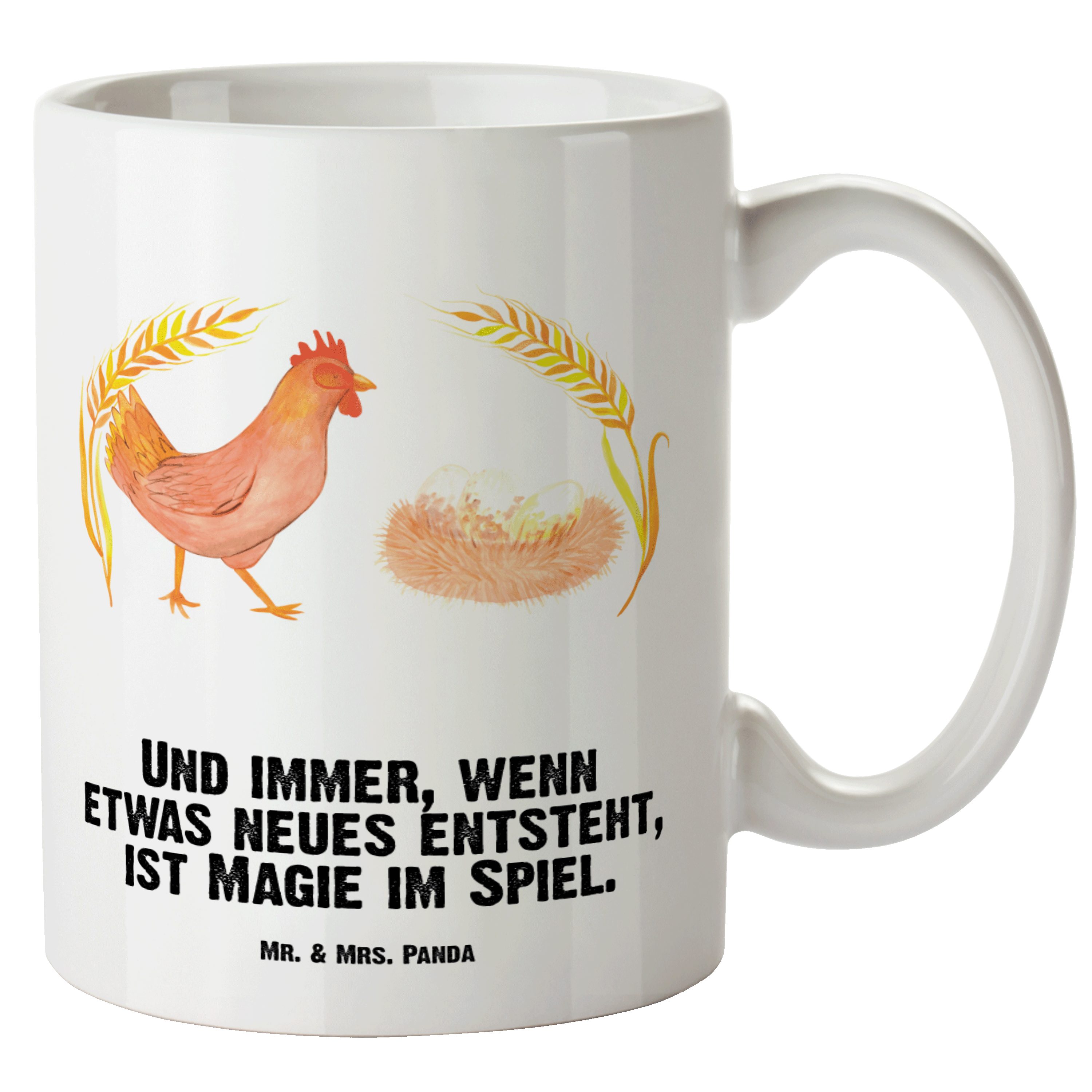 Mr. & Mrs. Motivation, Keramik - stolz - Tasse Schwangerschaft, Panda Huhn Weiß Tasse XL Geschenk, Bauernhof