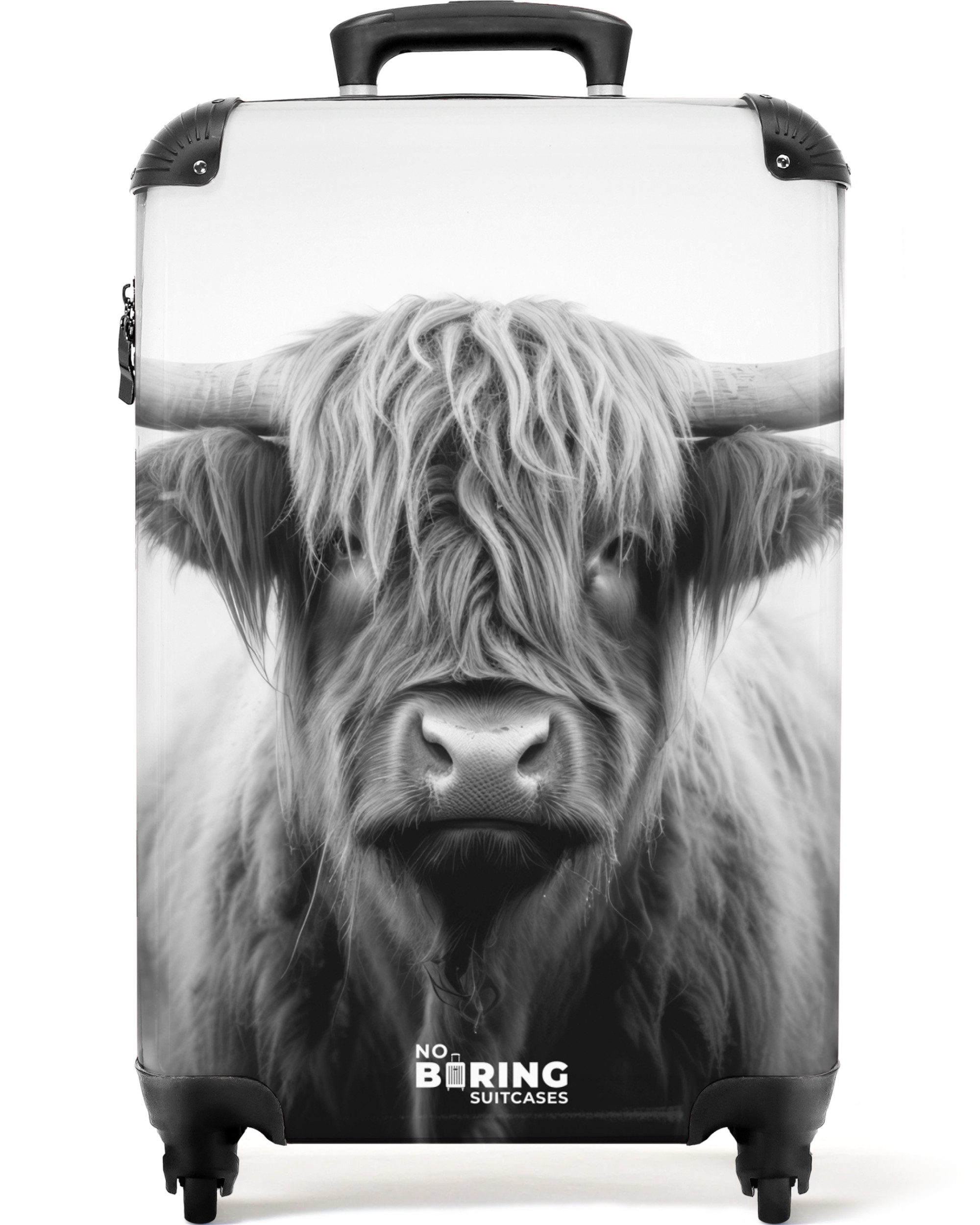 NoBoringSuitcases.com© Hartschalen-Trolley Schottischer Highlander in Schwa günstig online kaufen