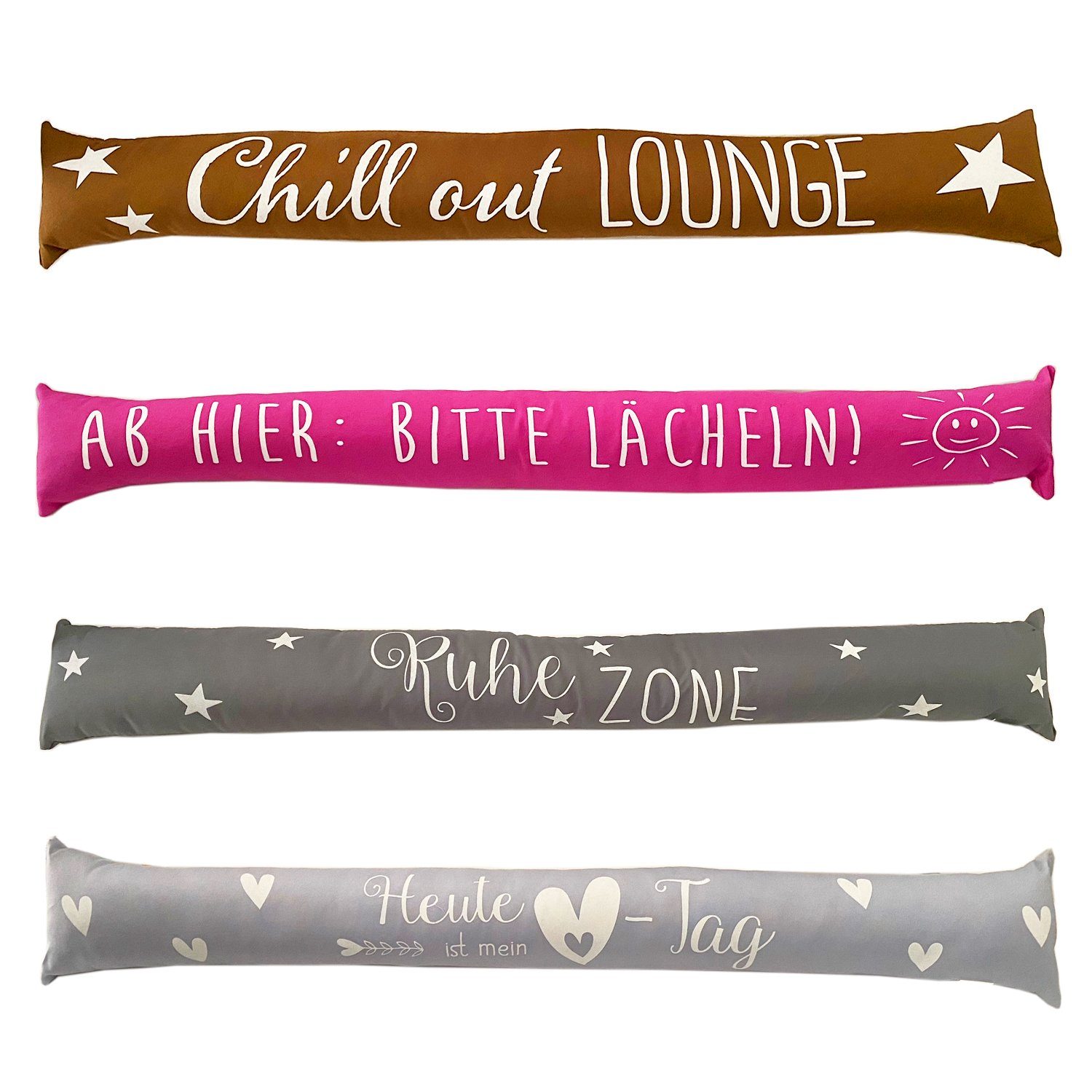 Mojawo Bodentürstopper Zugluftstopper Türwindstopper mit Sprüchen Unifarben 95x12cm