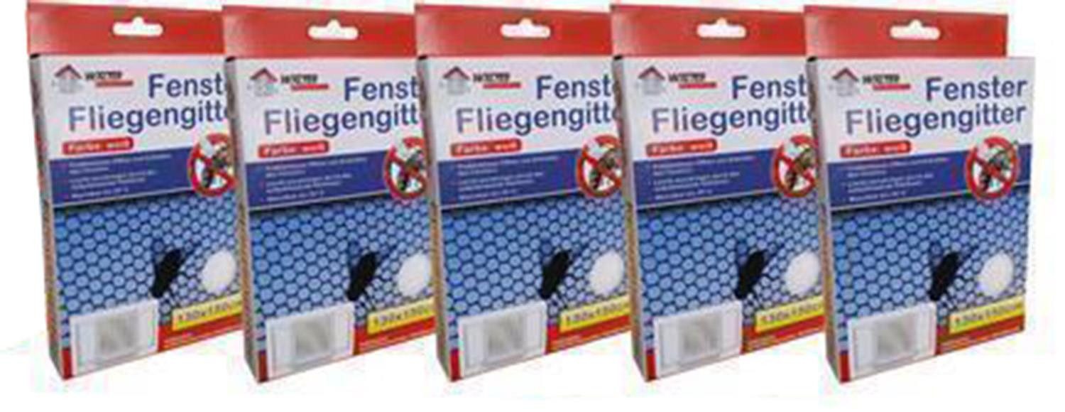 Walter - Wenn´s perfekt werden soll Insektenschutz-Fensterrahmen 5 x Schwarz Insektenschutz 130 x 150cm, (Set, 5-St., Fliegengittergewebe), Fliegennetz Insektenschutz Insektennetz Mückennetz Mückenschutz