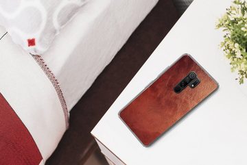 MuchoWow Handyhülle Leder - Lederoptik - Braun - Hell, Phone Case, Handyhülle Xiaomi Redmi 9, Silikon, Schutzhülle