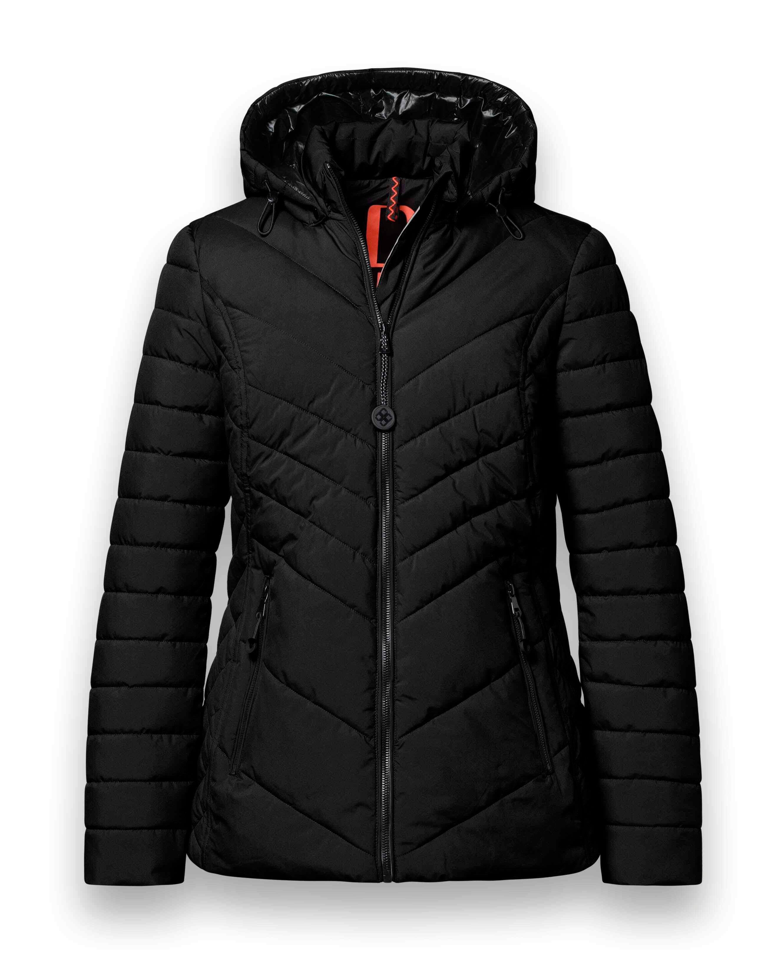 District Winterjacke Winter-Steppjacke Kaprun (mit Kapuze, wasserabweisend) schwarz Damen