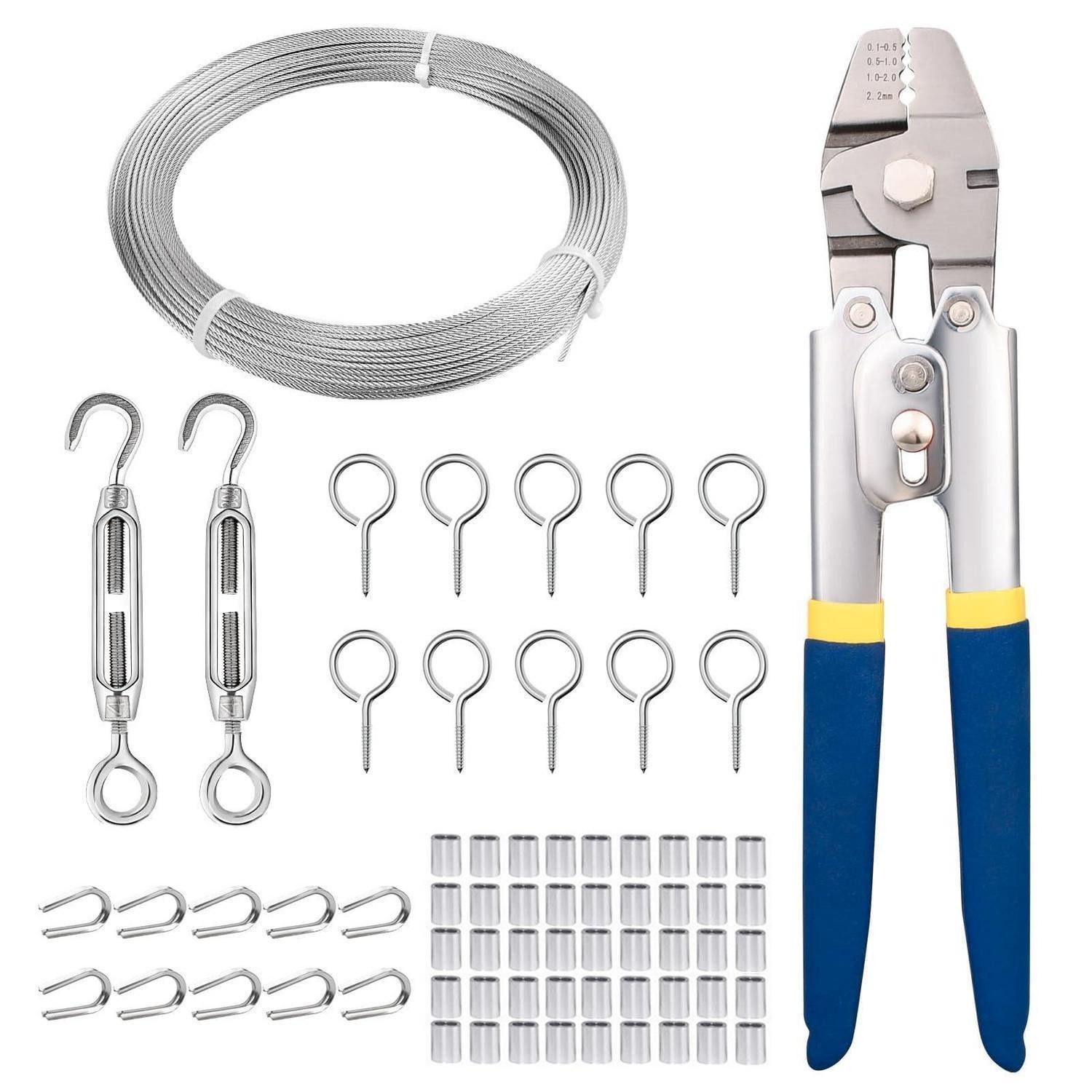 LuxusKollektion Crimpzange Drahtseil Crimpzange Set 20m