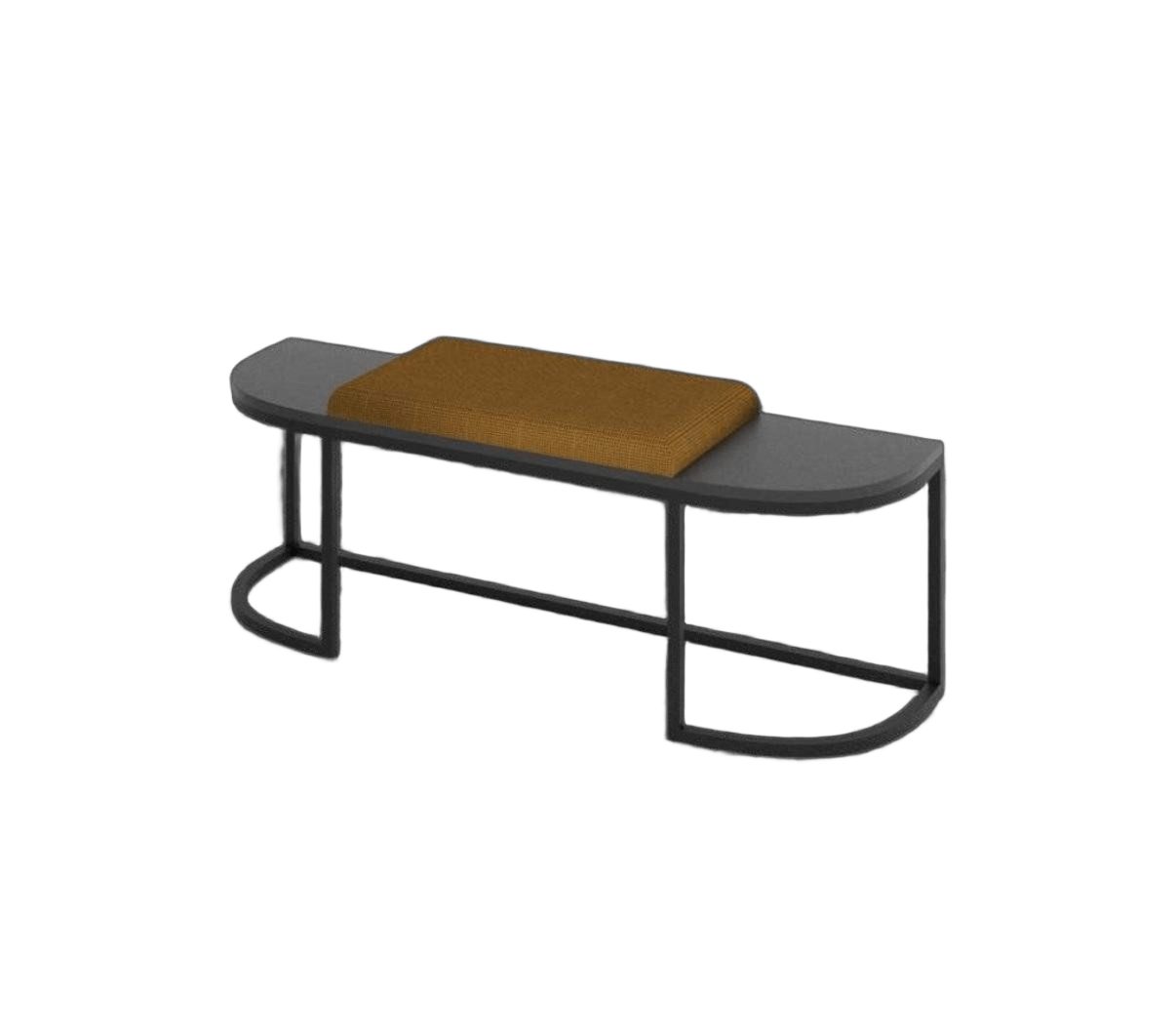 JVmoebel Bettbank Grau gepolsterter Hocker mit Holzgestell und warmen Brauntönen (1-St., Hocker), Made in Europa