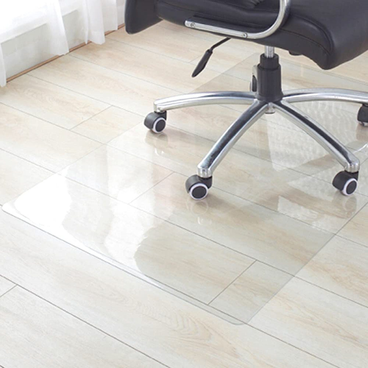 Runde Bodenschutzmatte Transparent Für Bürostühle - Antirutsch Unterlage Für Harte Böden (90cm, 1.0mm Stärke)