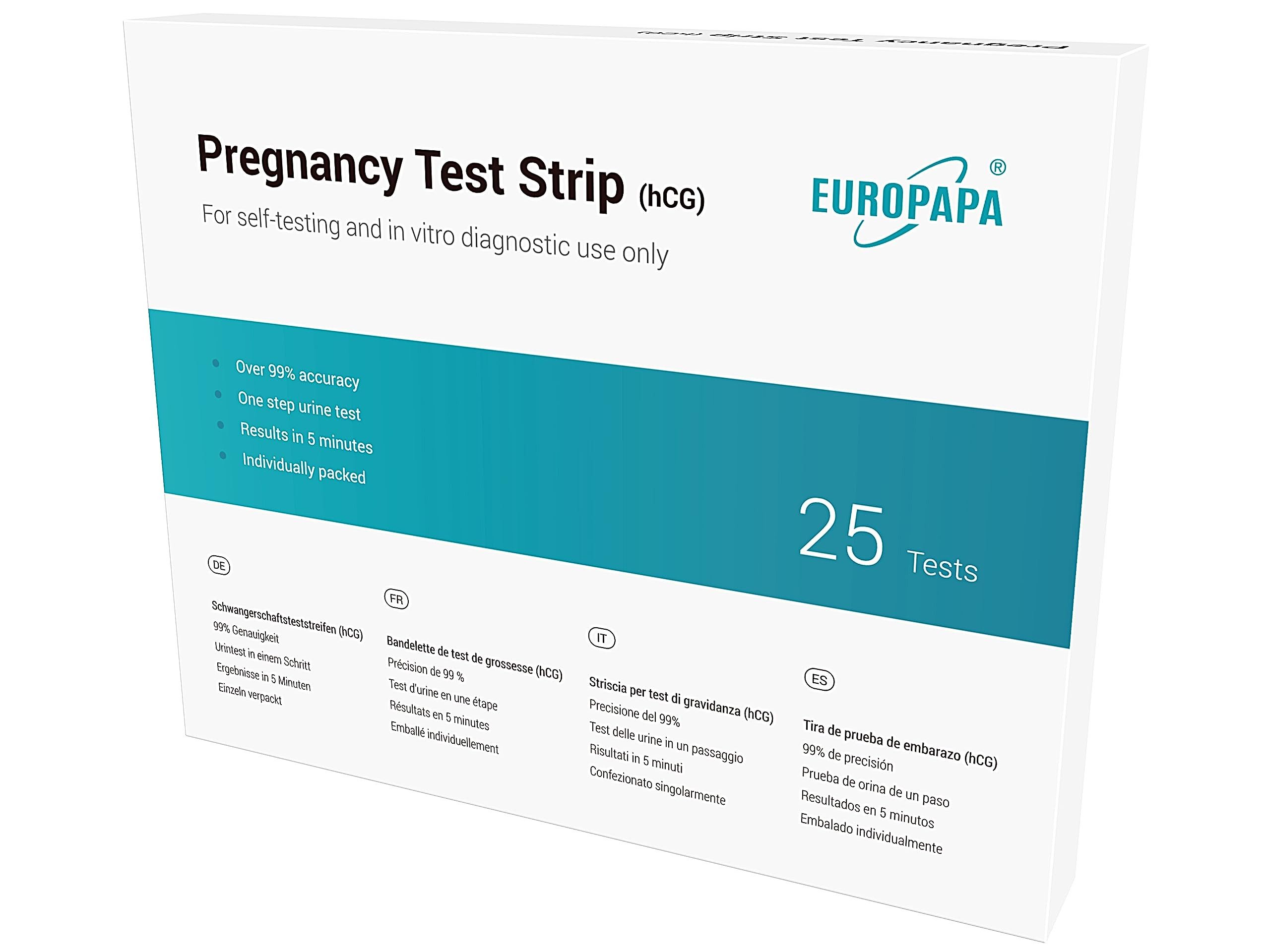 EUROPAPA Schwangerschaftstest Frühtest, 25 x Schwangerschaftstest 25-St., 25 mIU/ml Empfindlichkeit