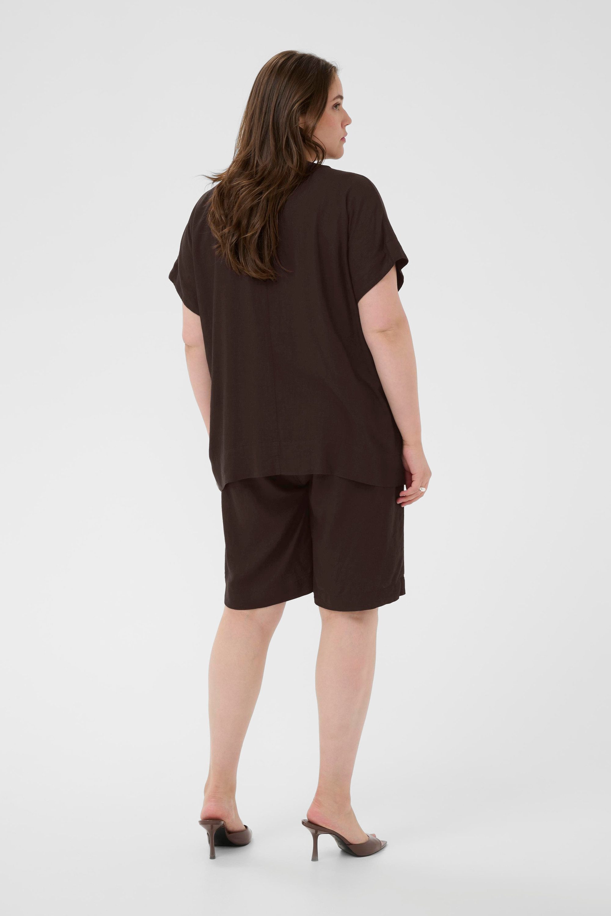 KAFFE Curve Kurzarmbluse Kurzarm-Bluse KCmille Große Größen