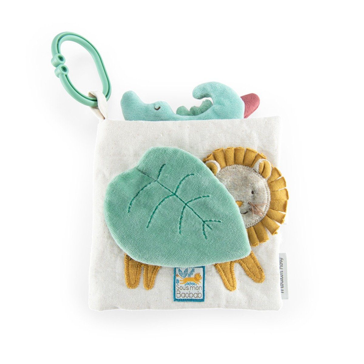 Stoffbuch Stoffbuch Sous mon Baobab 15x23cm Greifspielzeug Spiegel Geräusche