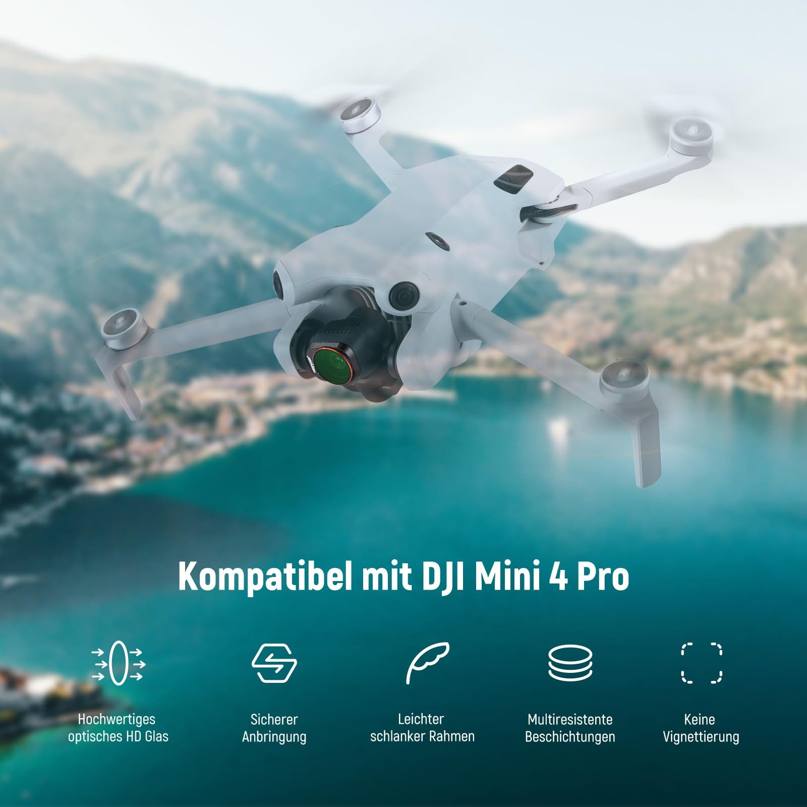 Neewer FL-A34 6x ND/CPL Filter Set für DJI Mini 4 Pro, ND8-ND128 Polfilter (Schnelles Einrasten und Wechseln)