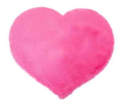 Fellteppich HEART, Rosa, 63 x 50 cm, Herzform Polyester, KARPI, Herzform, Höhe: 20 mm