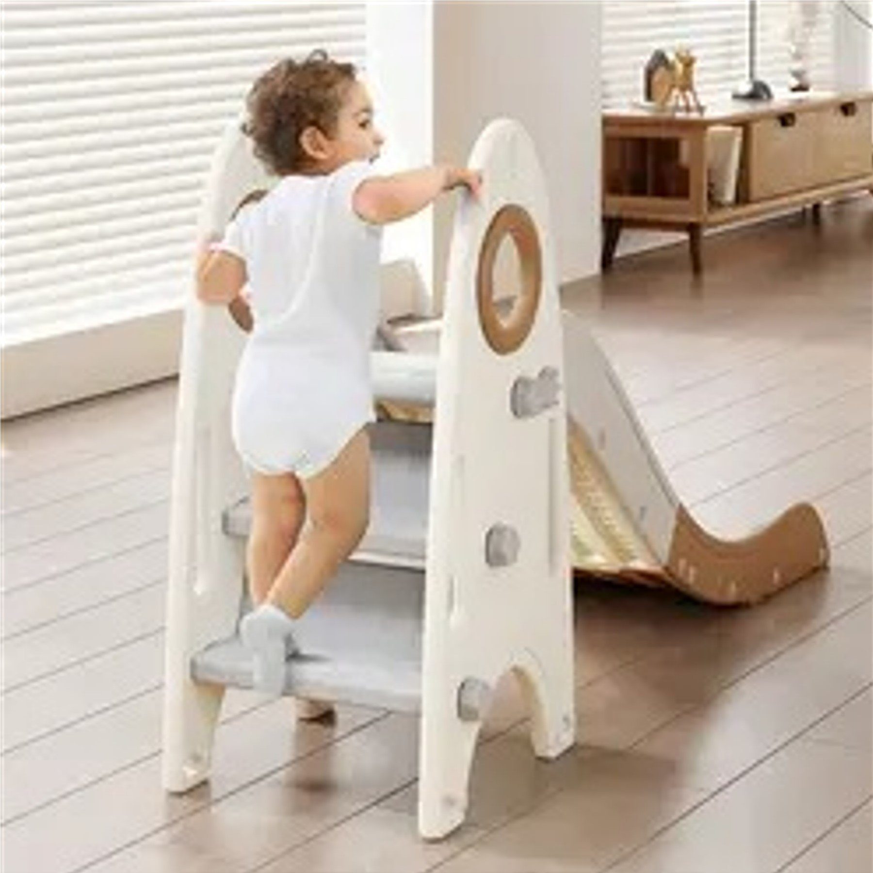 TikTakToo Indoor Slide, Garden Slide, Children's Slide, Motor Skills Trainer (easy assembly, complete playset), environmentally friendly HDPE, for children aged 1 and up, foldable