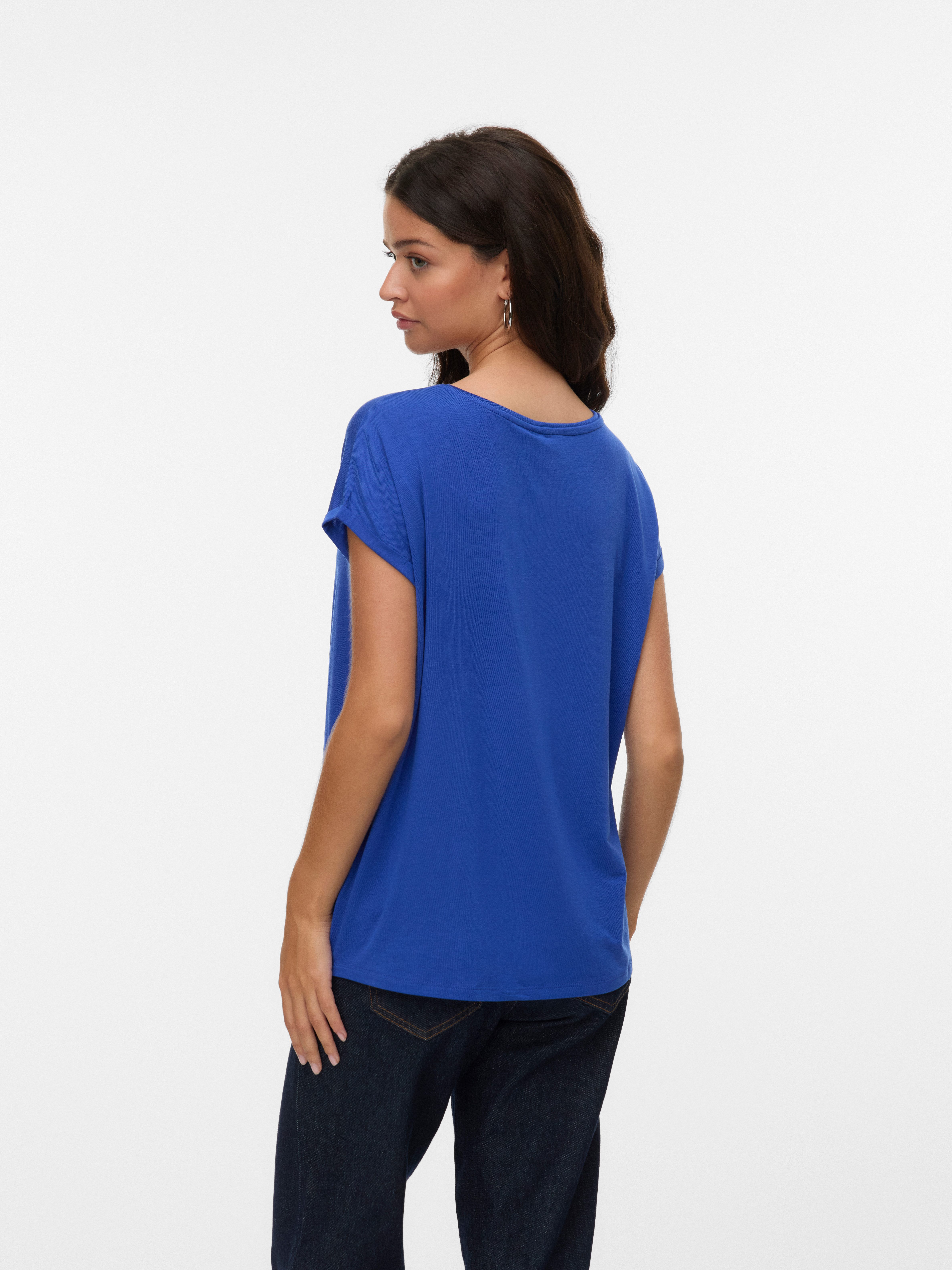 Vero Moda T-Shirt VMAVA PLAIN SS TOP JRS NOOS Materialmix, regular fit – Bild 2 von 5