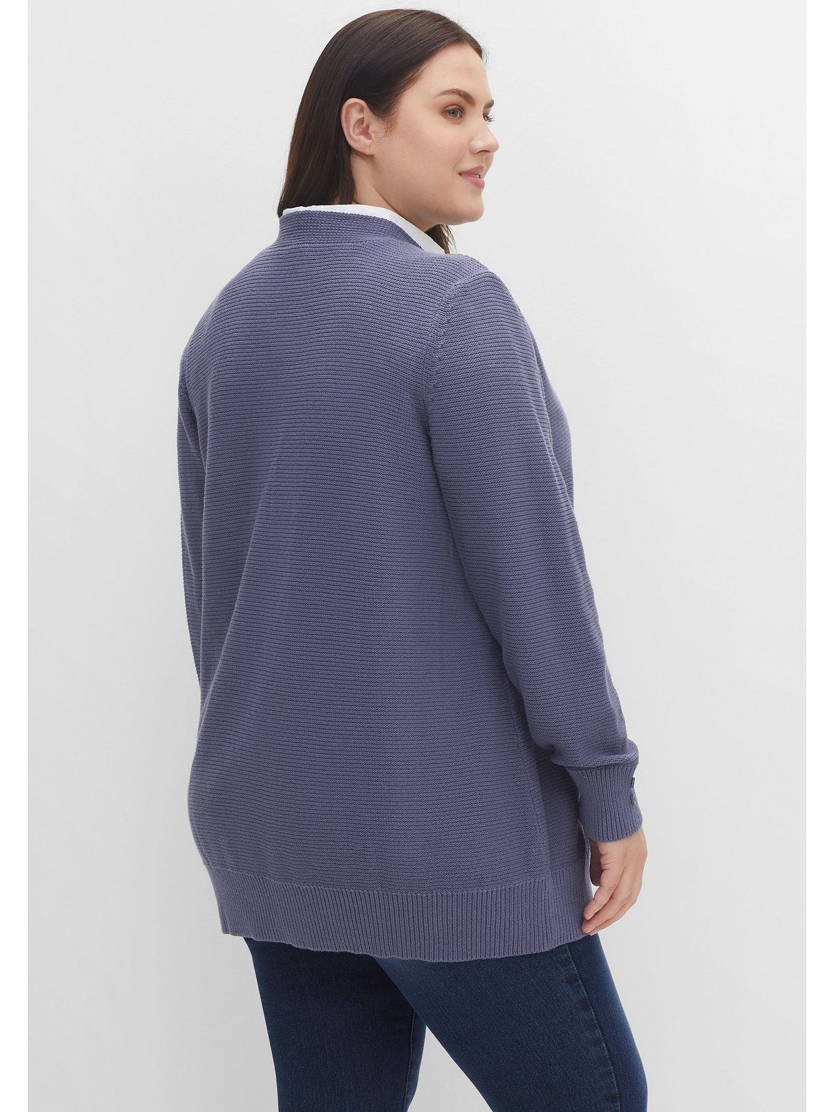 indigo in verschlussloser Form Sheego Große Größen Strickjacke