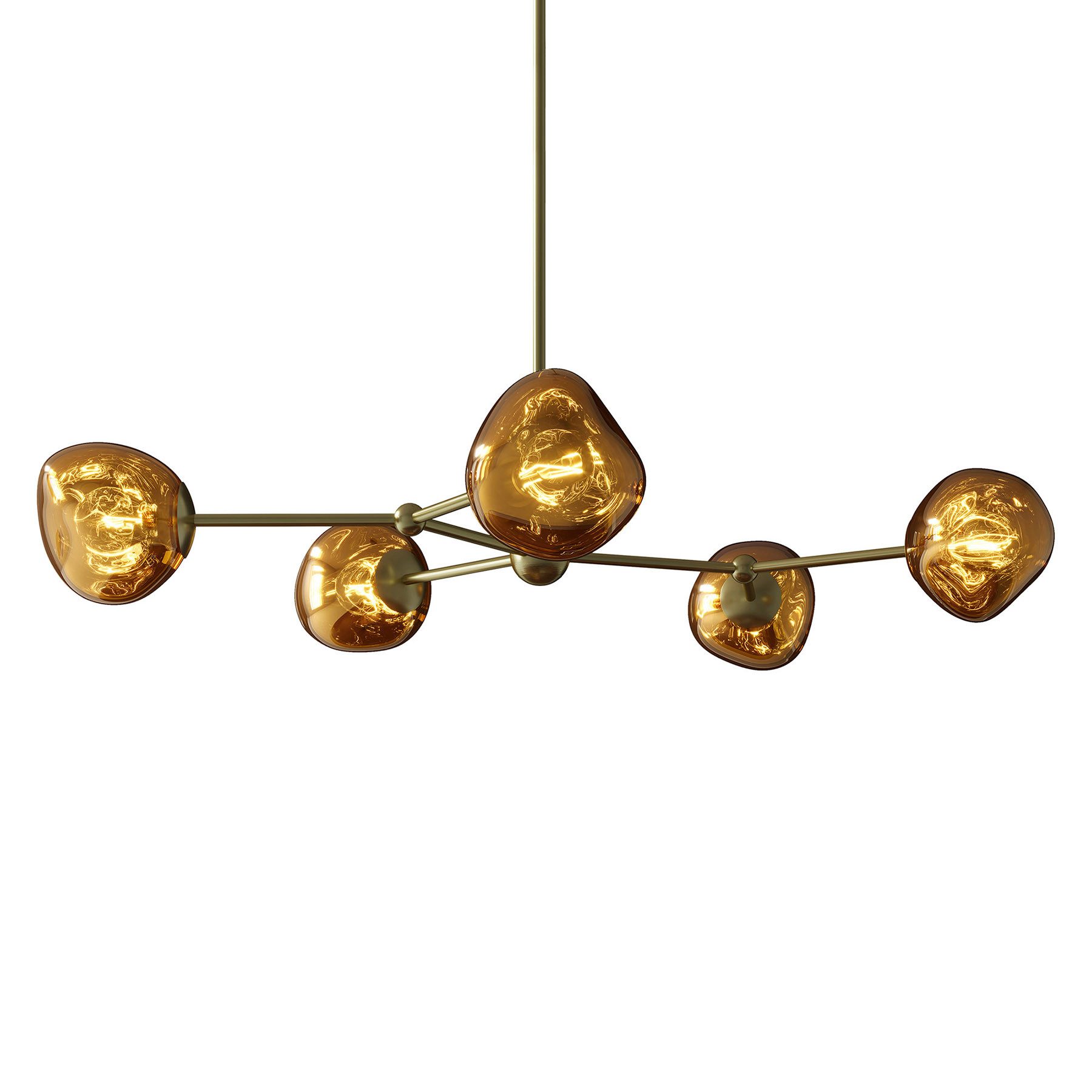riess-ambiente Hängeleuchte LIQUID DIAMOND 100cm gold – 5-flammige Glas-Kug günstig online kaufen