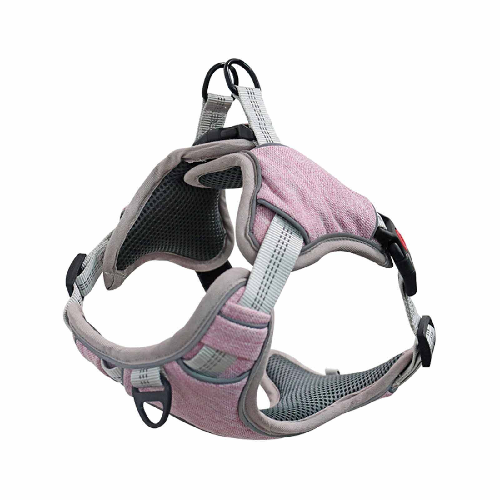 Monkimau Y-Geschirr Hundegeschirr gepolstert pink - M