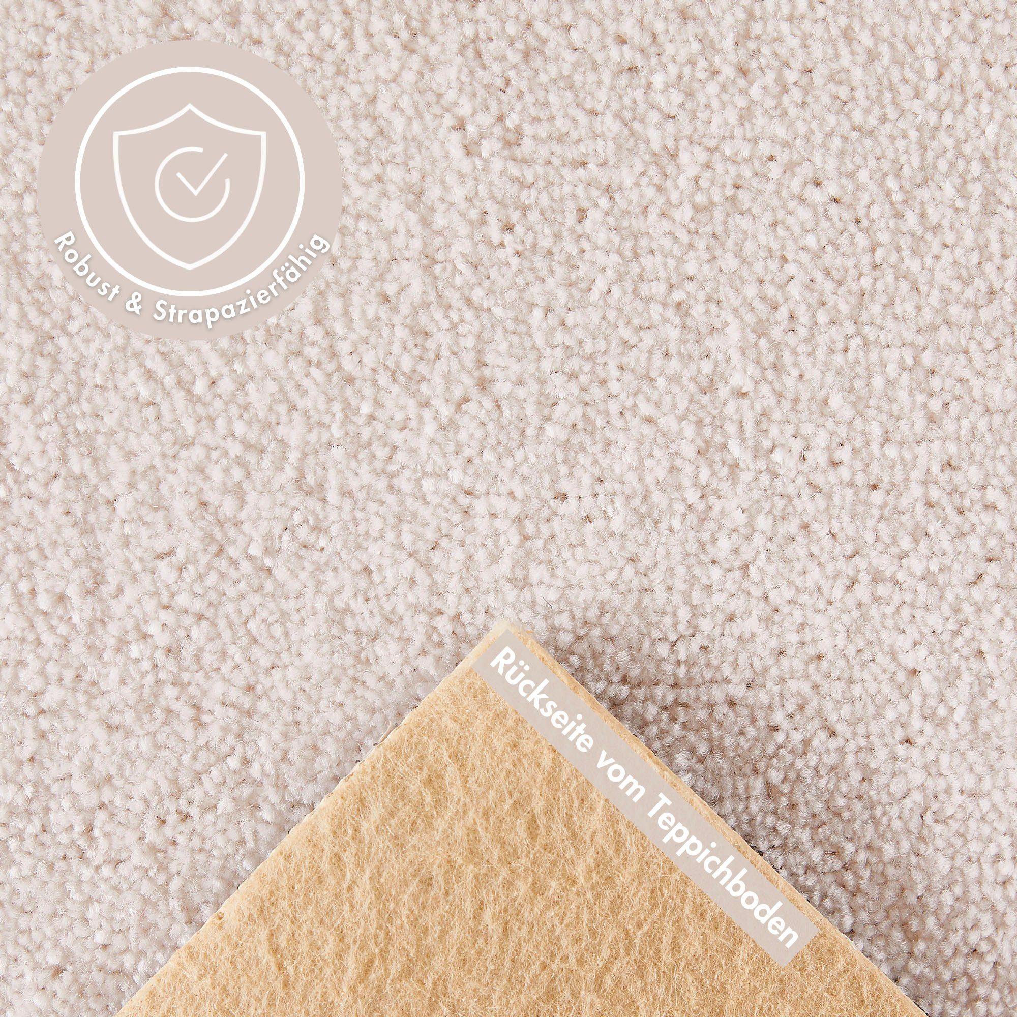 Andiamo Teppichboden Sophie, Frisee-Velours, Gesamthöhe 12 mm, Luxusklasse LC3, rechteckig, Uni Farben, Breite 400 cm oder 500 cm, strapazierfähig & pflegeleicht