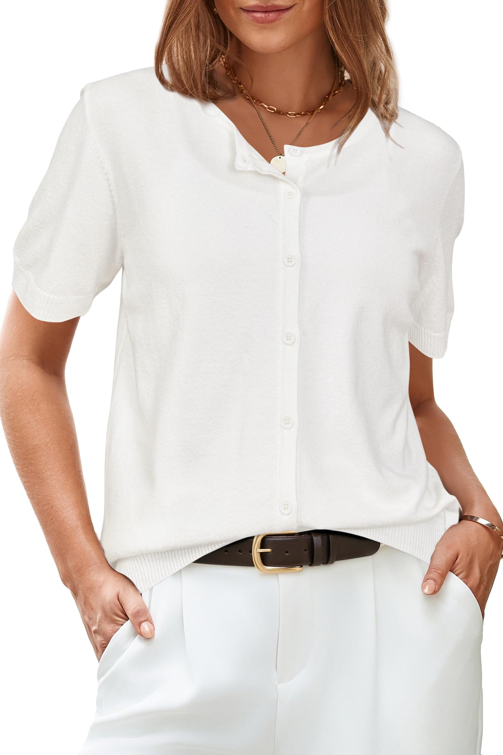 Arach&Cloz Strickjacke Arach&Cloz Damen Kurzarm Cardigan, leichte Sommerobe günstig online kaufen