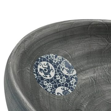 vidaXL Waschbecken Aufsatzwaschbecken Grau Oval 59x40x15 cm Keramik