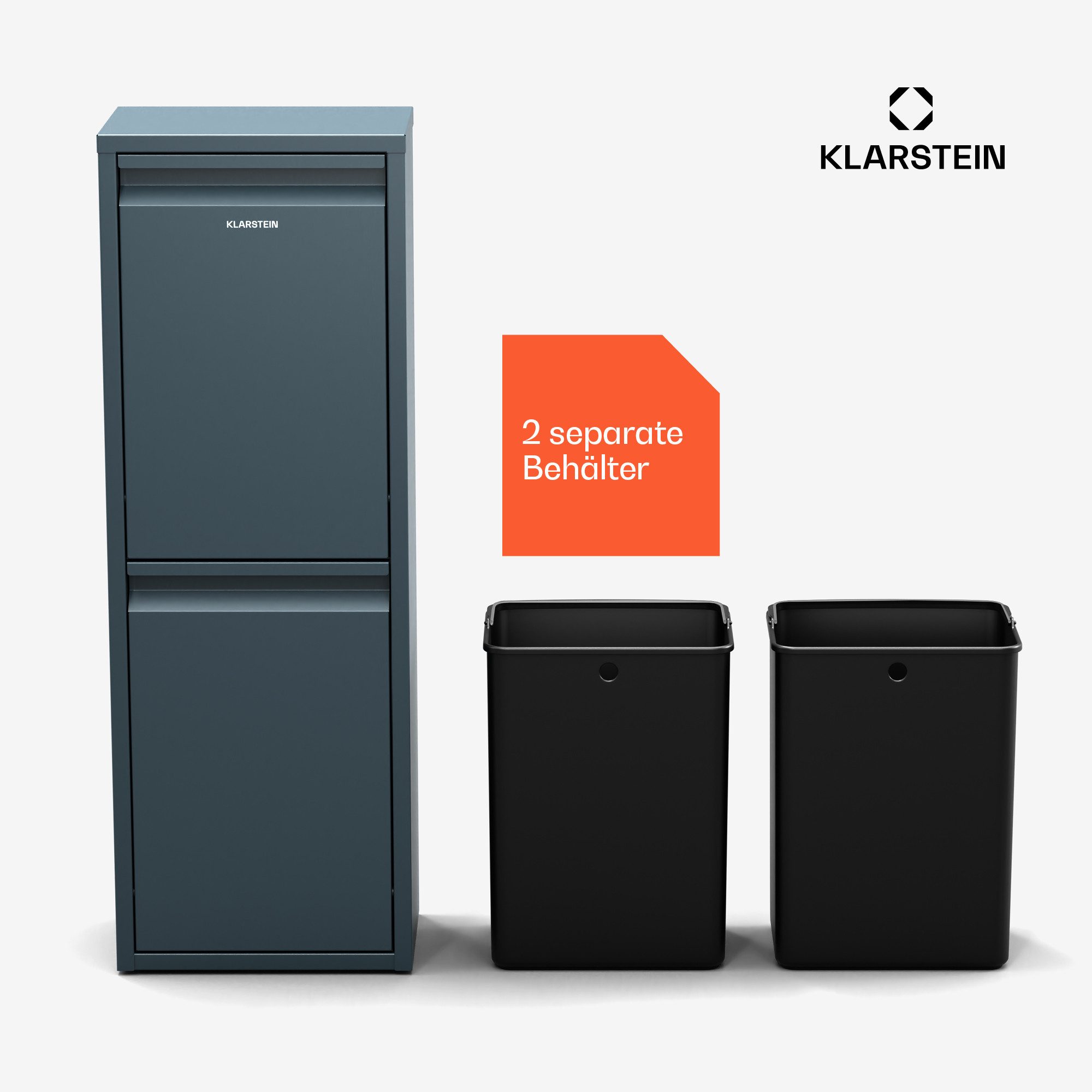 Klarstein Mülleimer Ordnungshüter, Mülltonnenbox 2 Fach Treteimer Trash Bin Garbage Müll